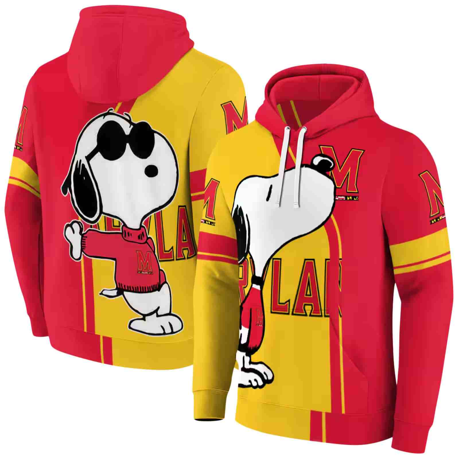 maryland terrapins playful snoopy red hoodie fashion forward