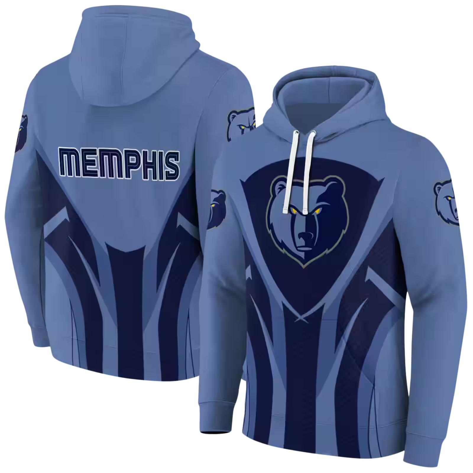 memphis grizzlies concentric lines blue black hoodie fashion forward