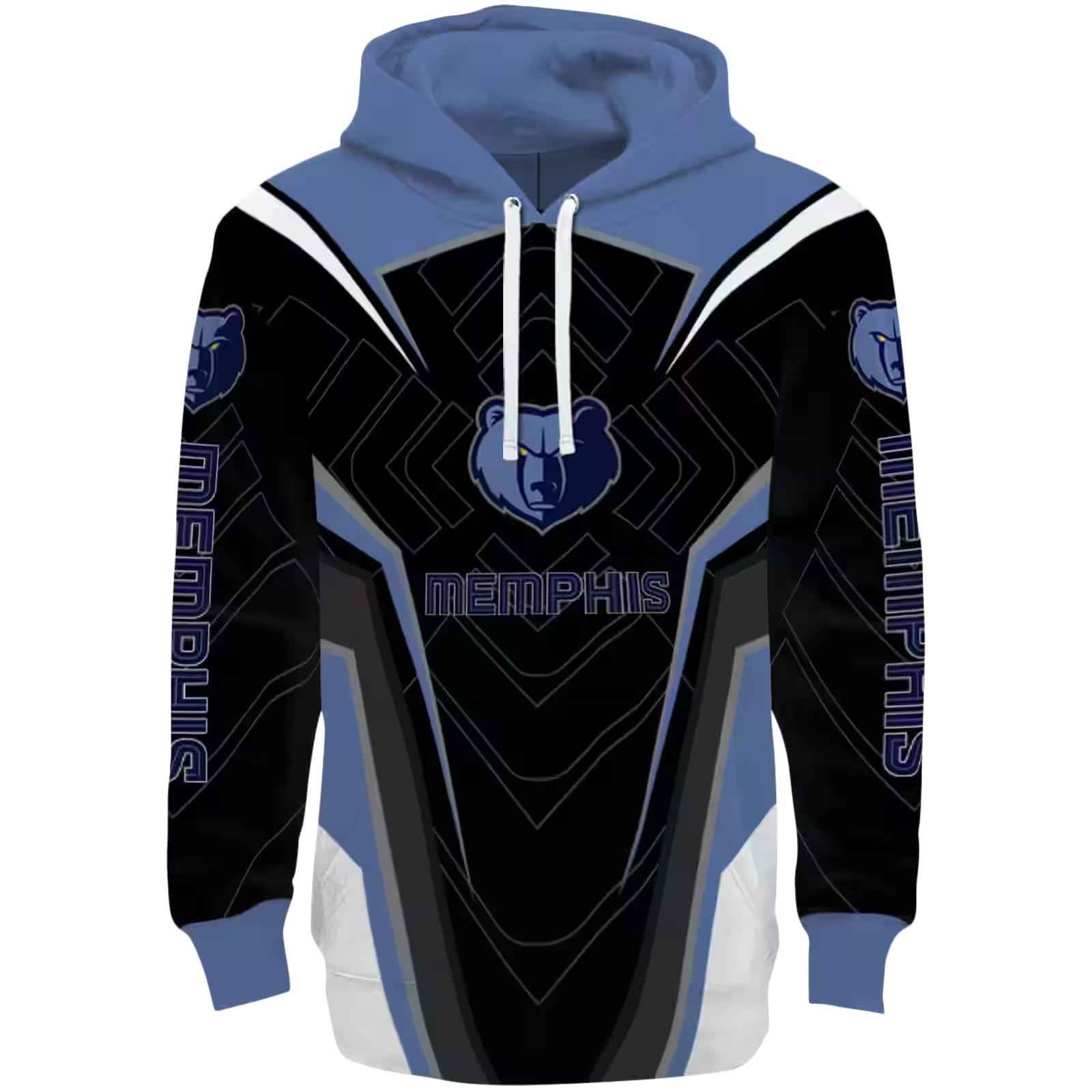 Memphis Grizzlies Futuristic Pattern Blue Black Hoodie