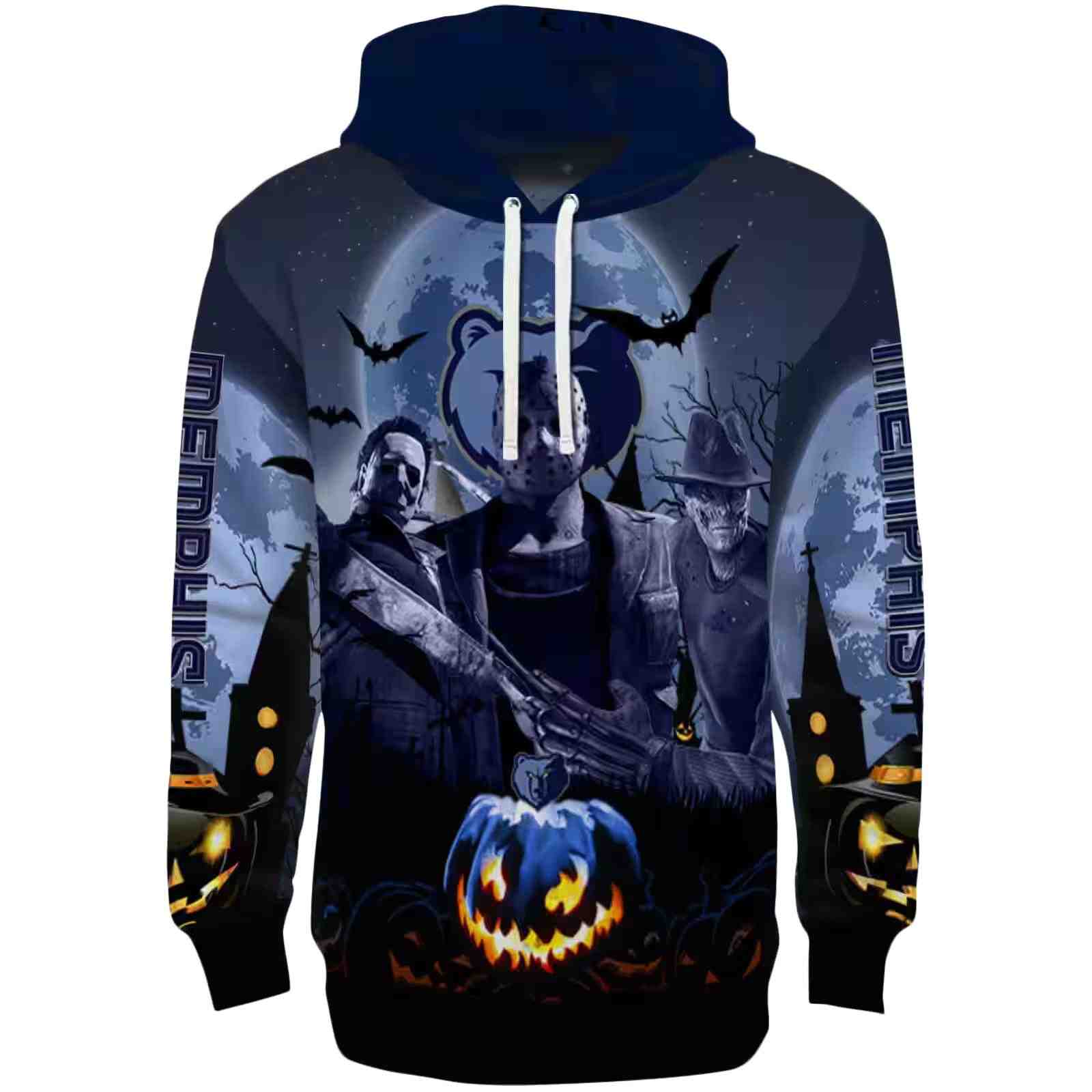 Memphis Grizzlies Halloween Vibes Blue Black Hoodie