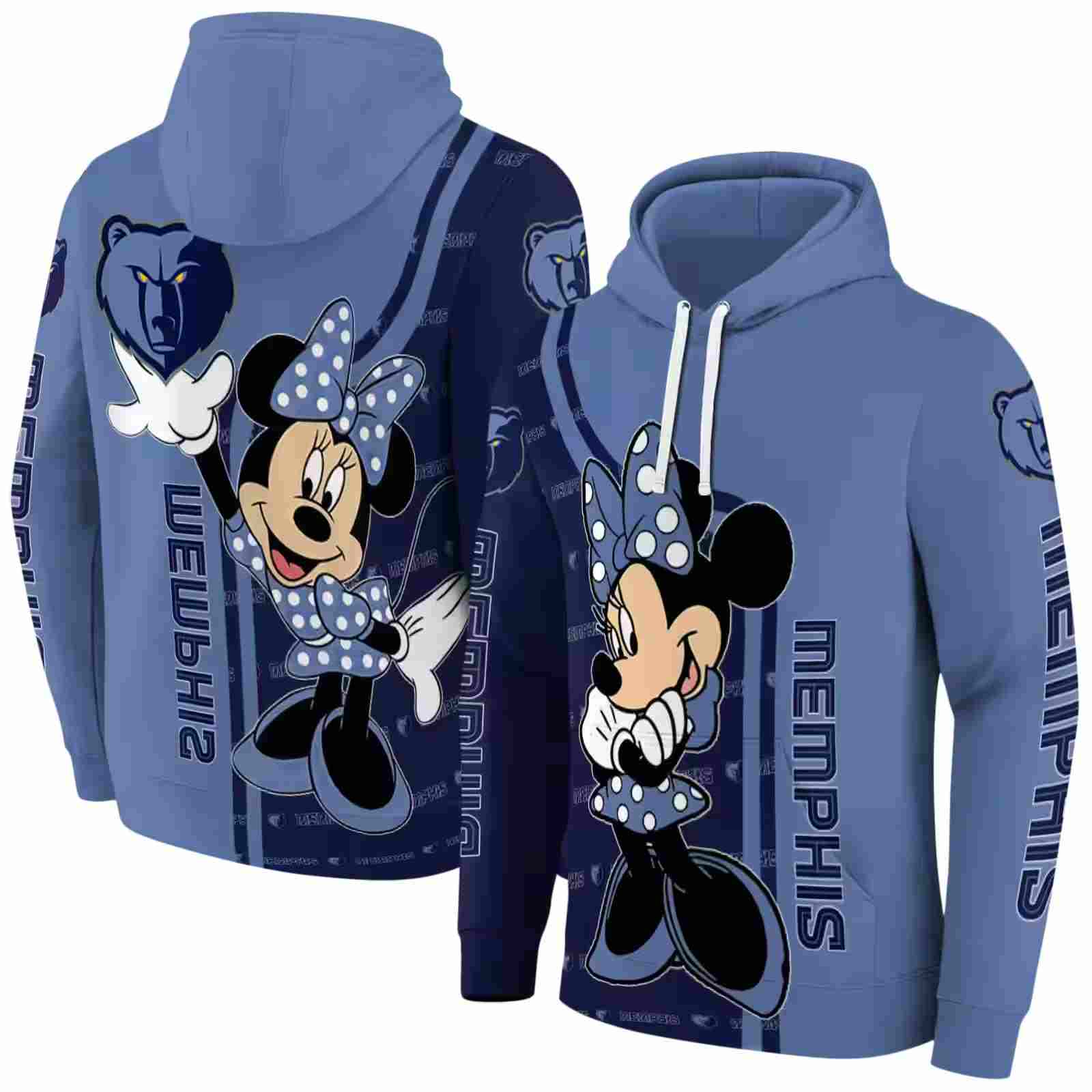 memphis grizzlies minnie mouse blue hoodie fashion forward