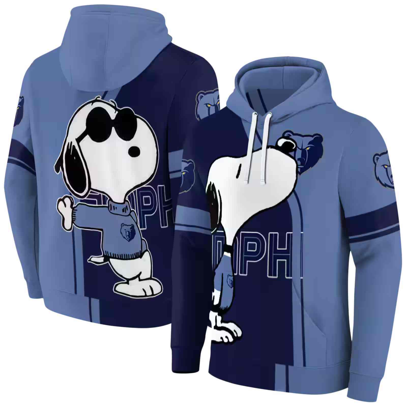 memphis grizzlies playful snoopy blue hoodie fashion forward