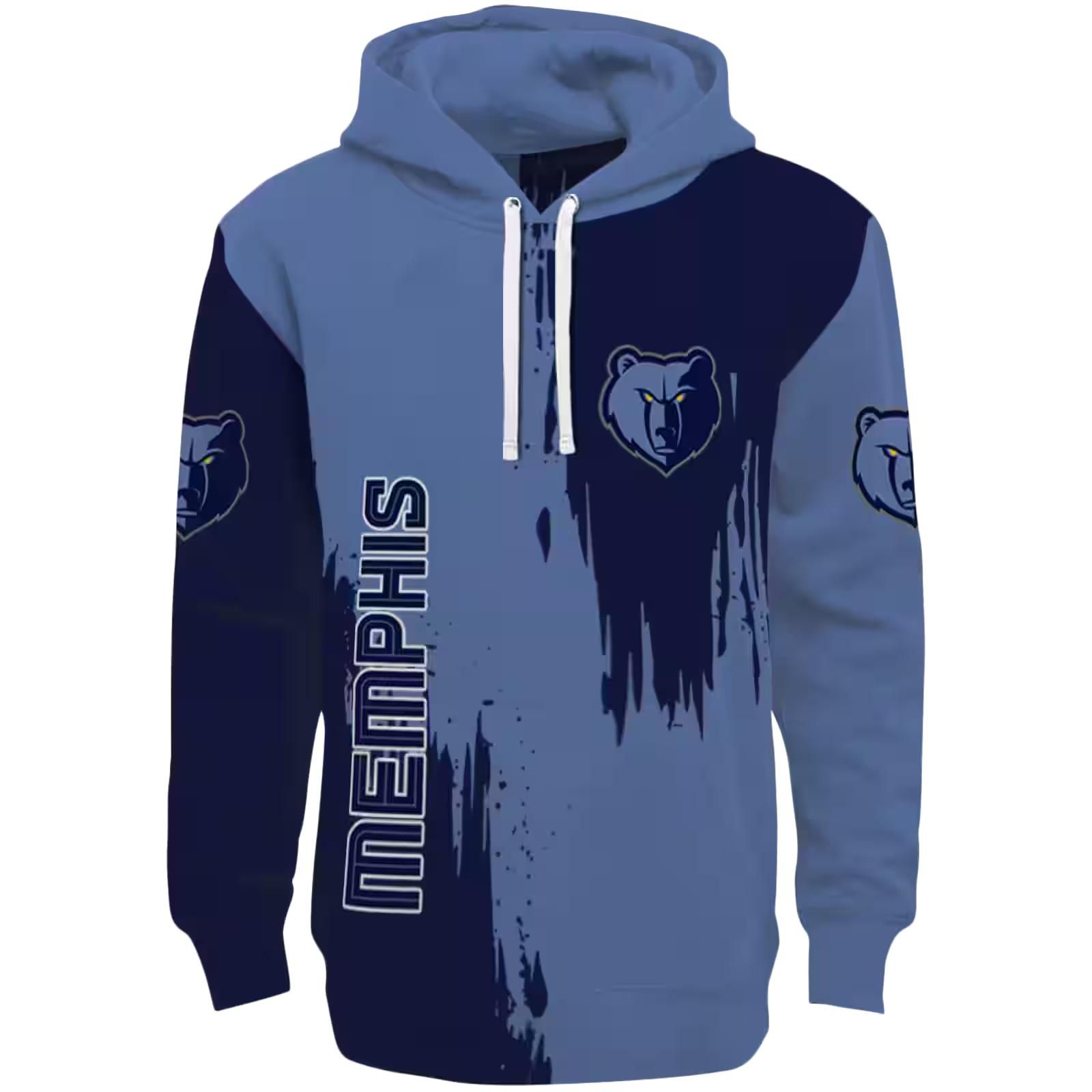 Memphis Grizzlies Splatter Effect Blue Hoodie