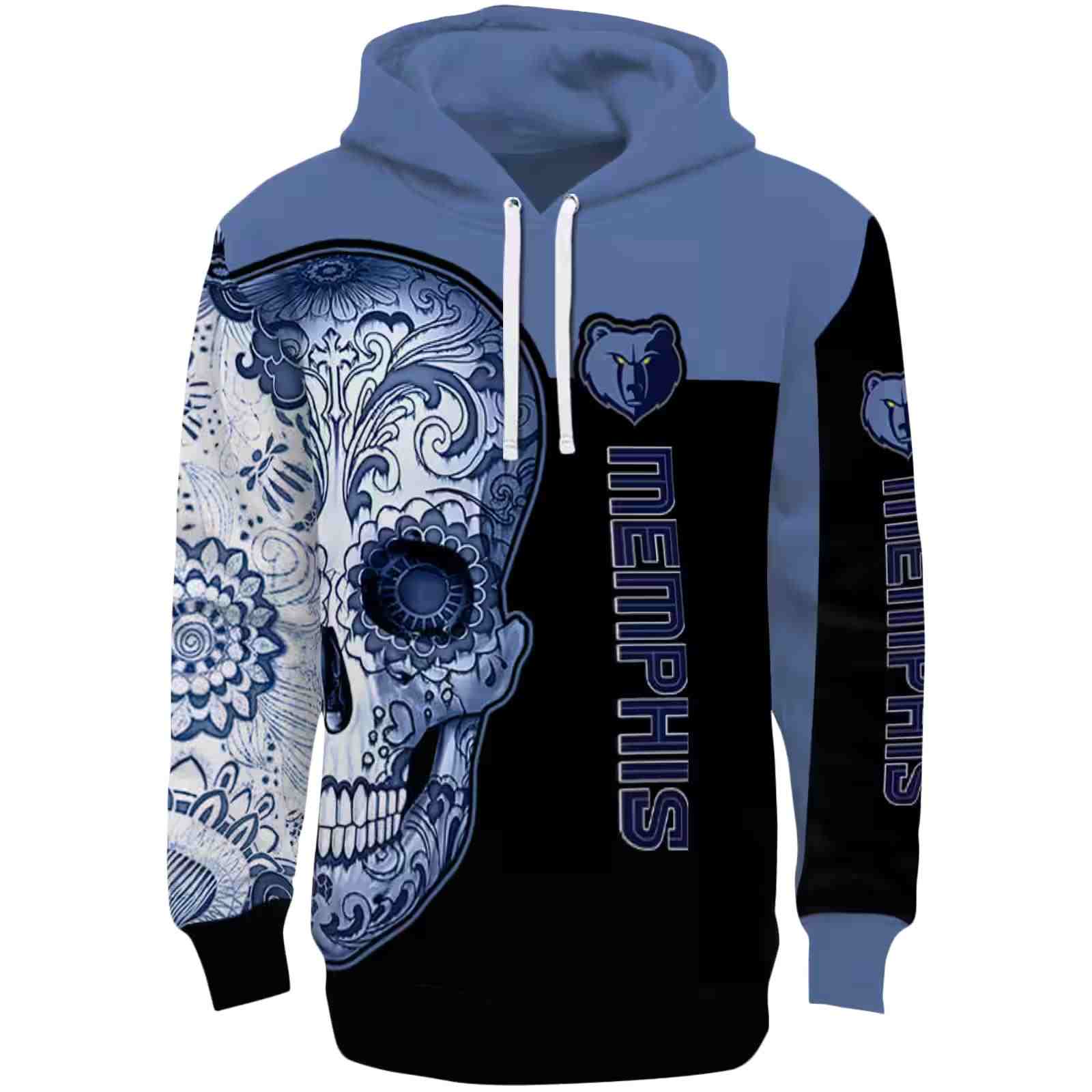 Memphis Grizzlies Sugar Skull Blue Black Hoodie