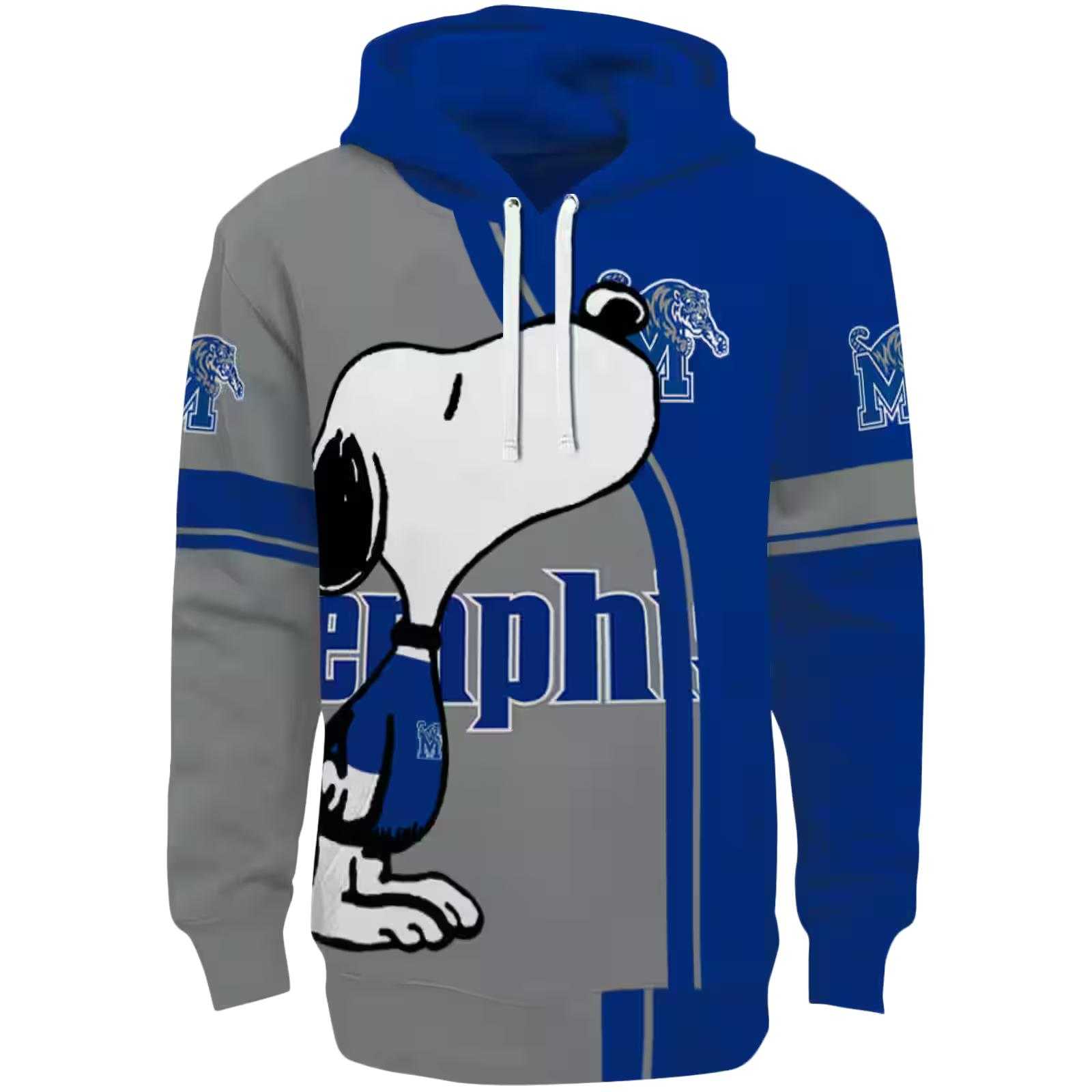 Memphis Tigers Playful Snoopy Blue Hoodie