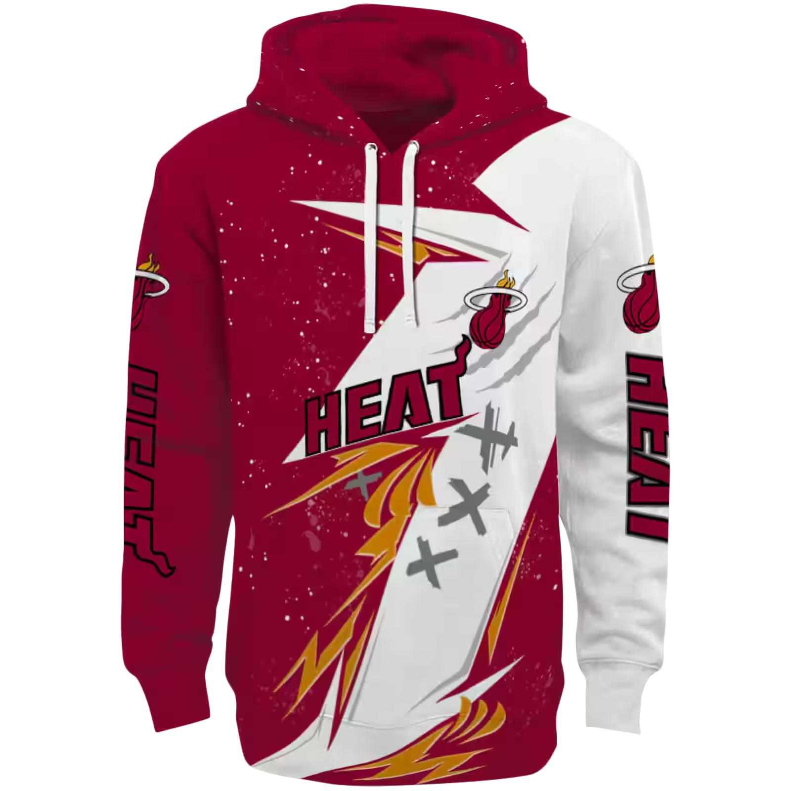 Miami Heat Dynamic Slash Red White Hoodie