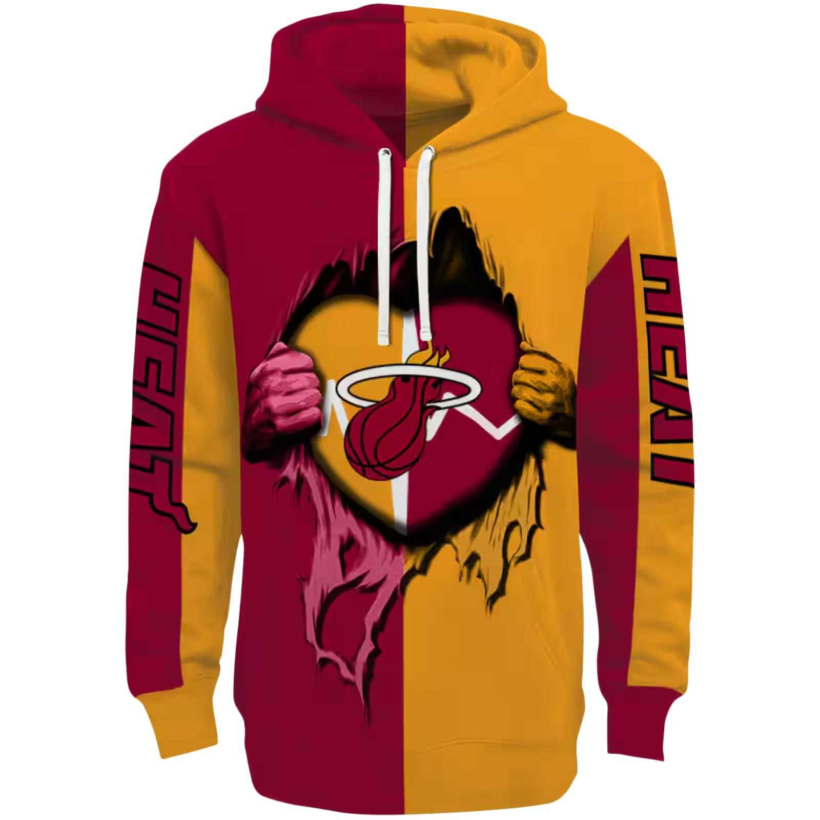 Miami Heat Heartbeat Graphic Red Hoodie