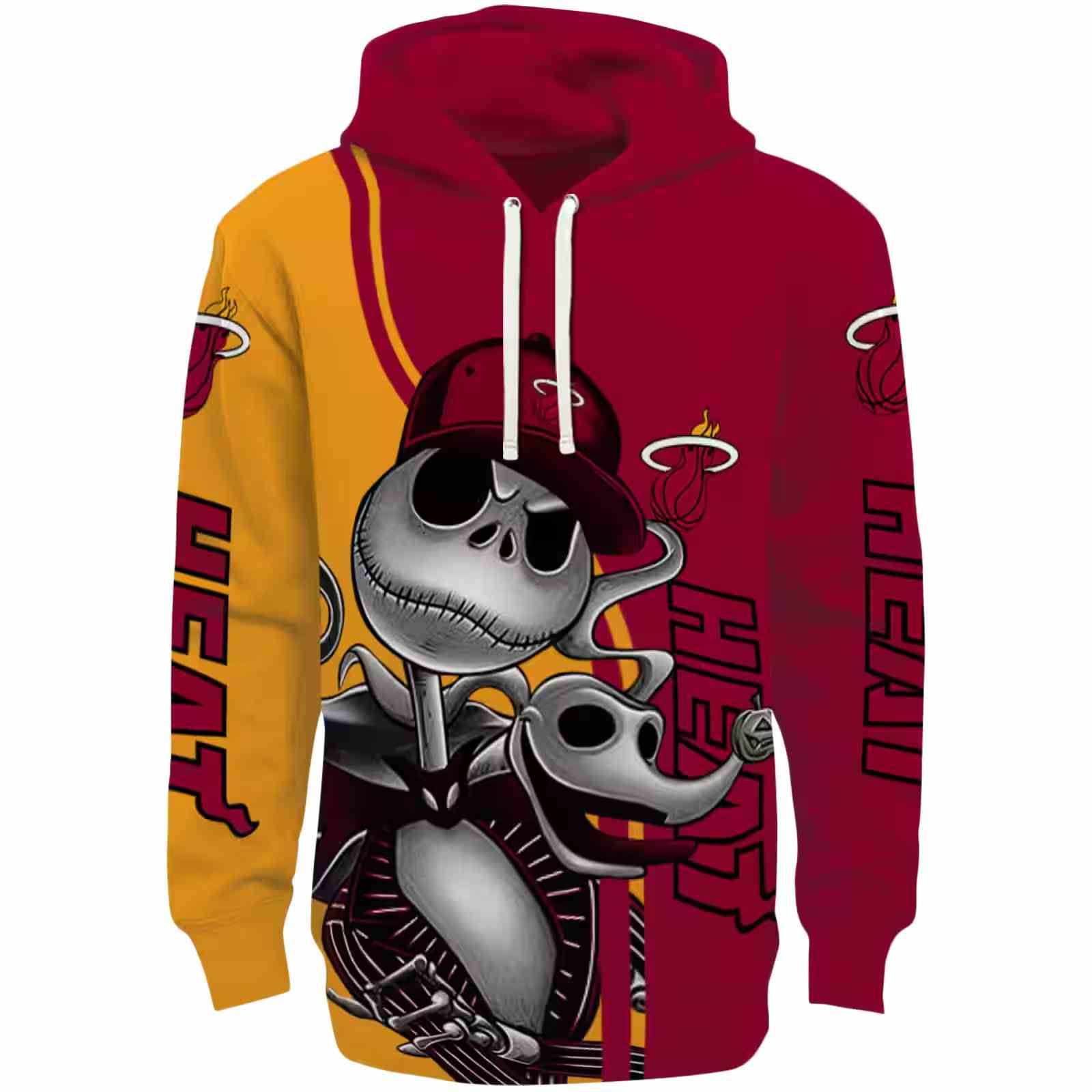 Miami Heat Jack Skellington Red Hoodie