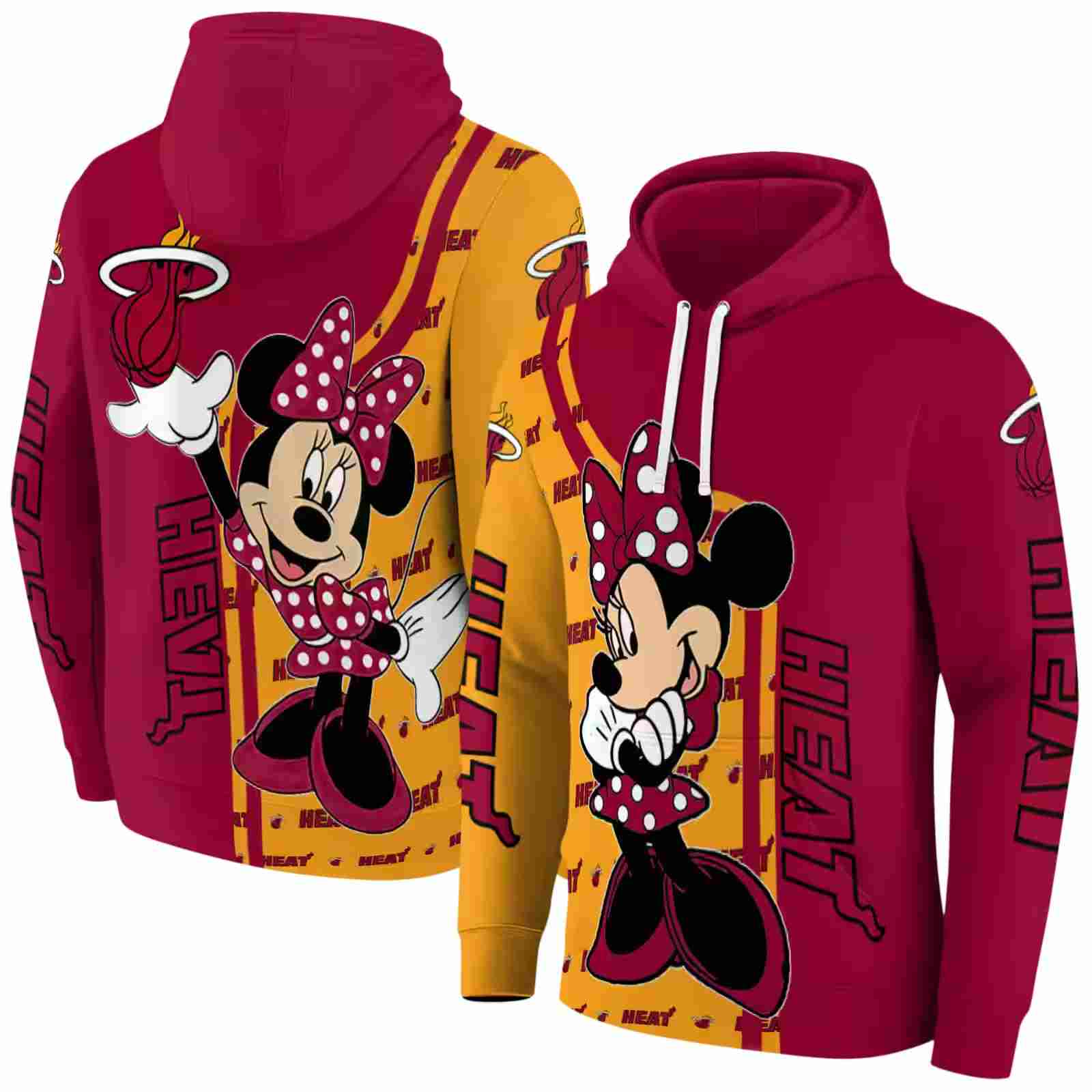 miami heat minnie mouse red hoodie fashion forward