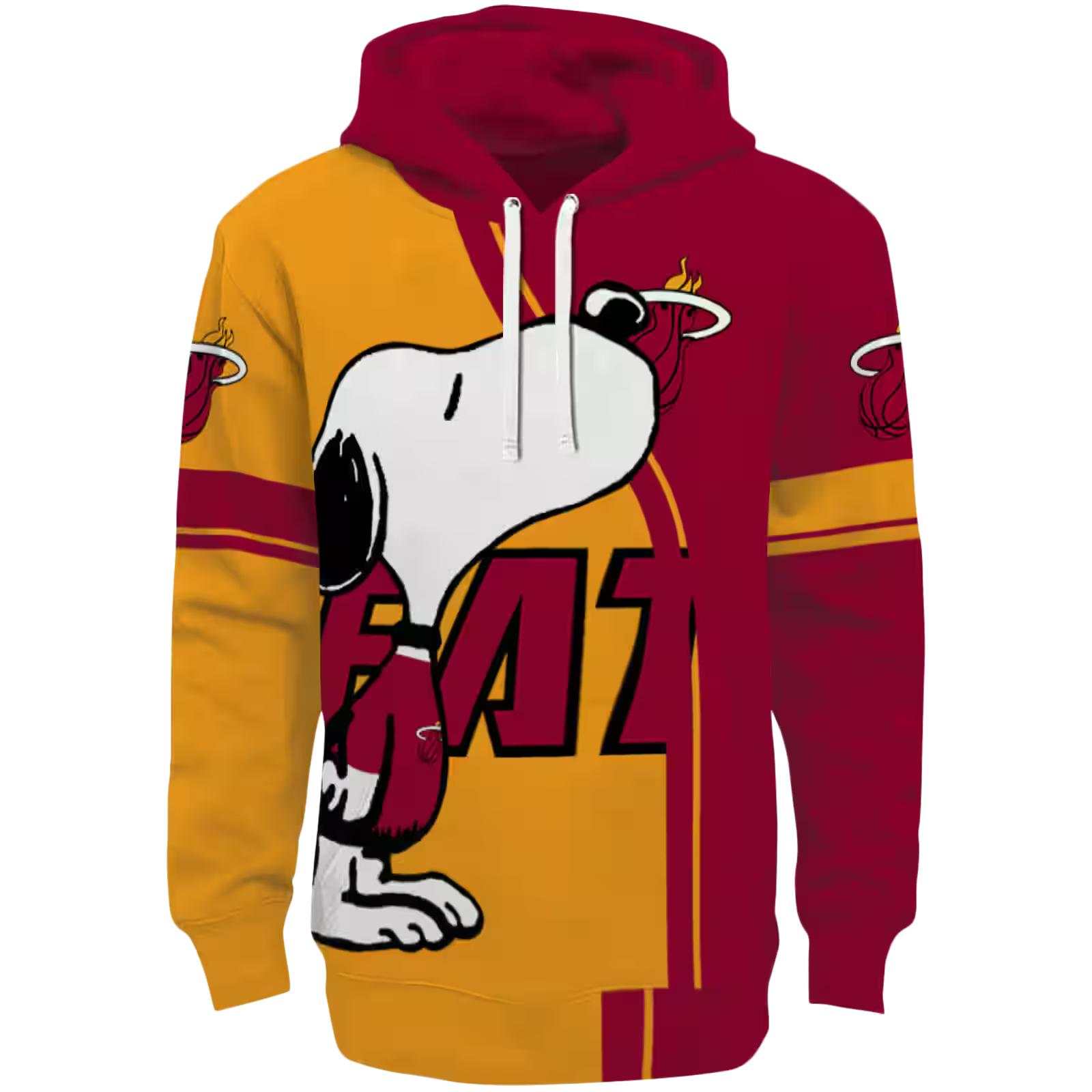 Miami Heat Playful Snoopy Red Hoodie