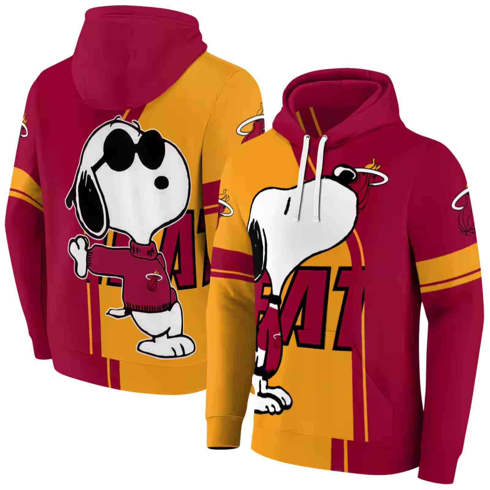 miami heat playful snoopy red hoodie fashion forward