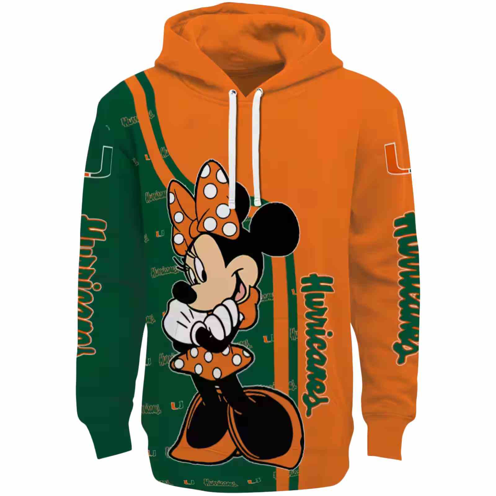 Miami Hurricanes Minnie Mouse Orange Hoodie