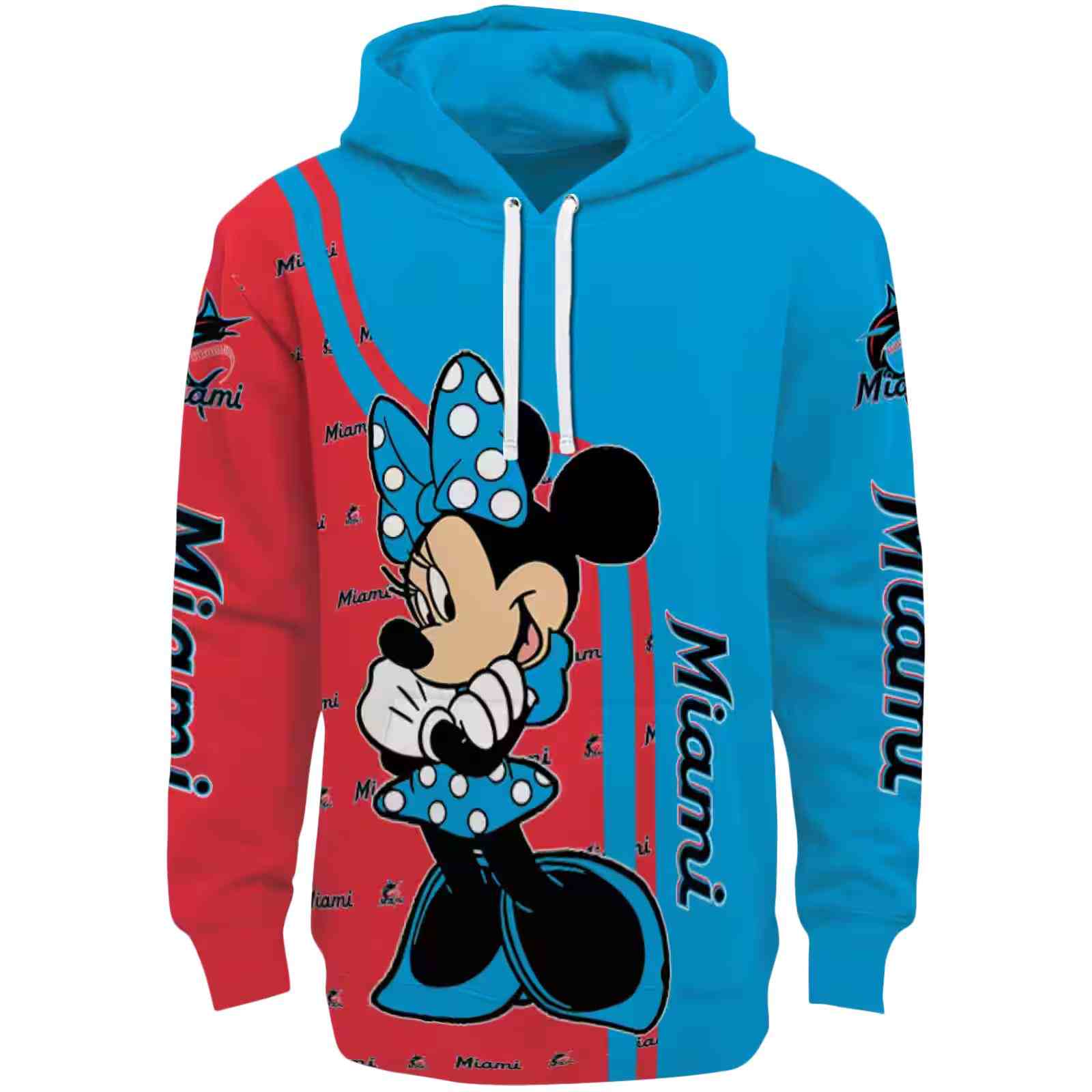 Miami Marlins Minnie Mouse Blue Hoodie