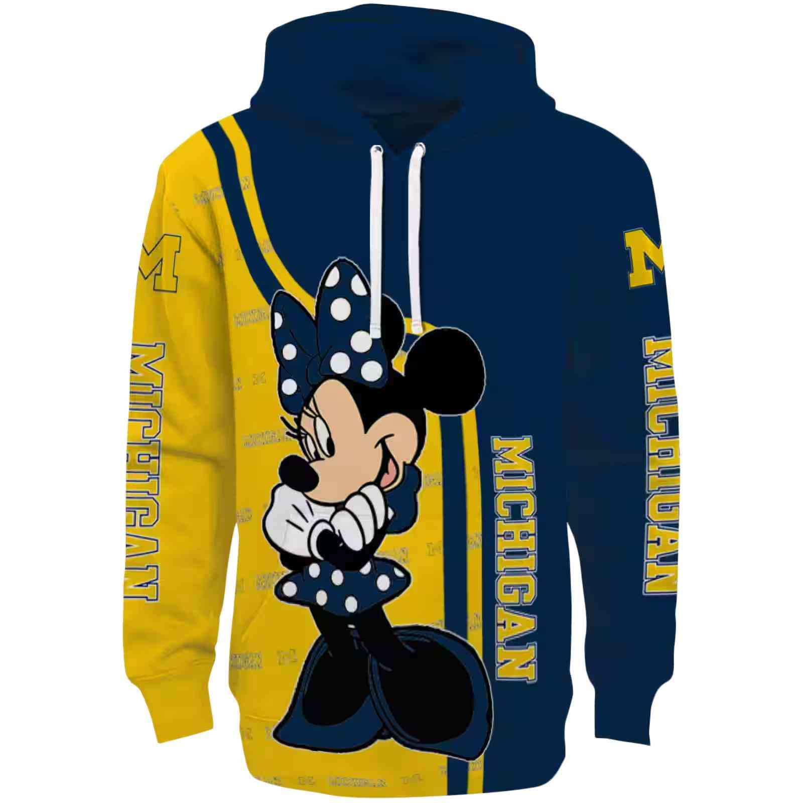 Michigan Wolverines Minnie Mouse Blue Hoodie