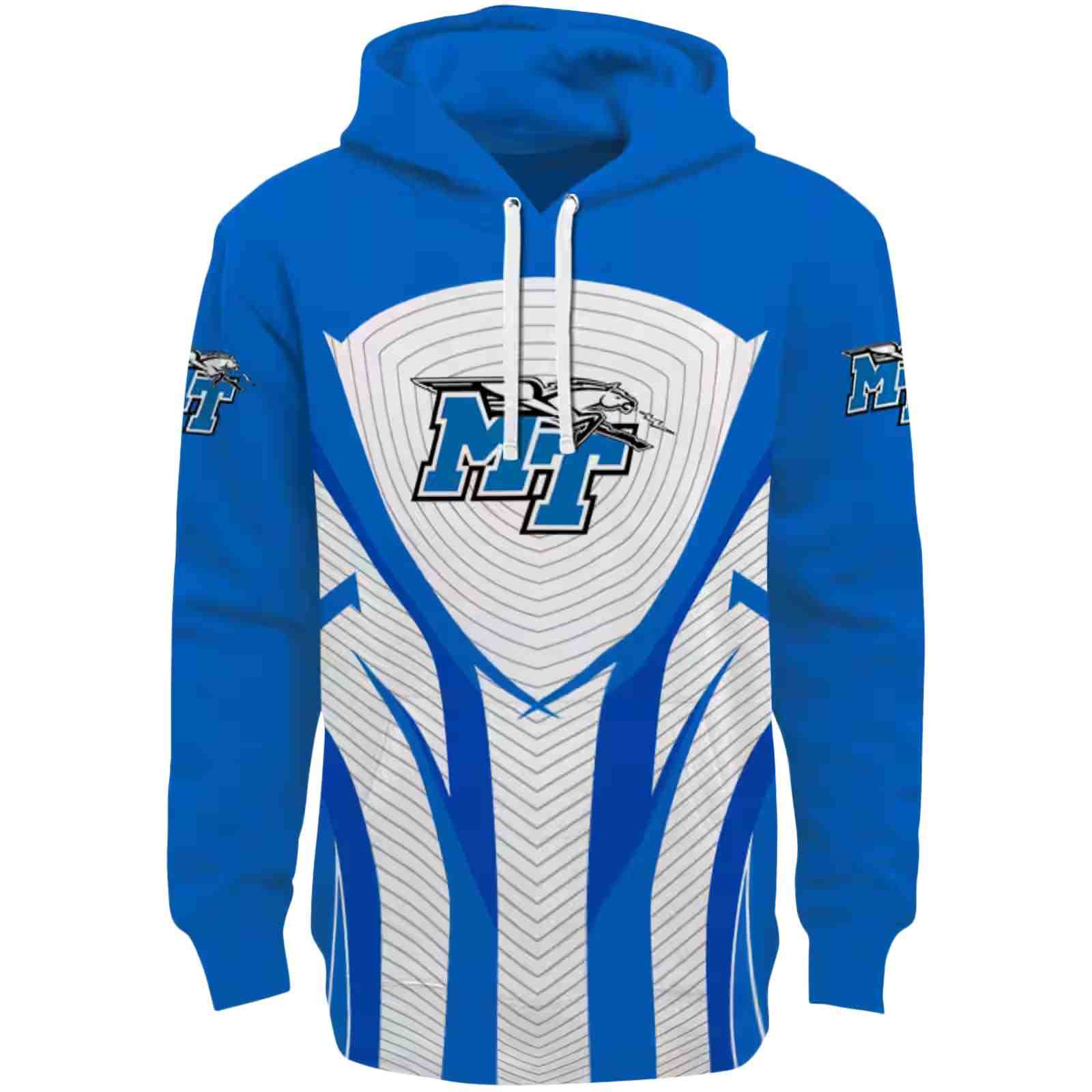 Middle Tennessee Blue Raiders Concentric Lines Blue Black Hoodie