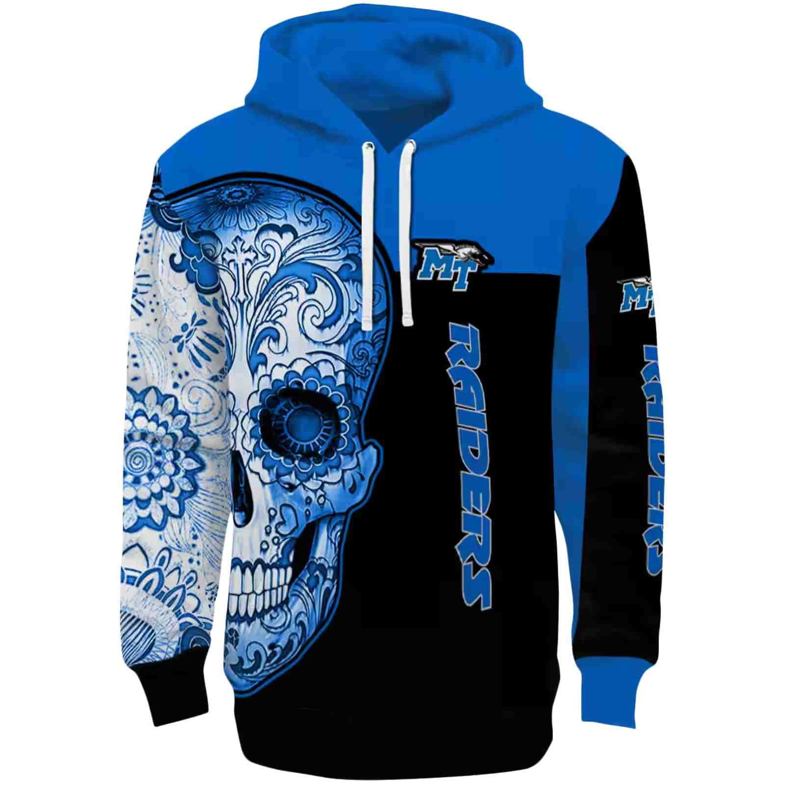 Middle Tennessee Blue Raiders Sugar Skull Blue Black Hoodie