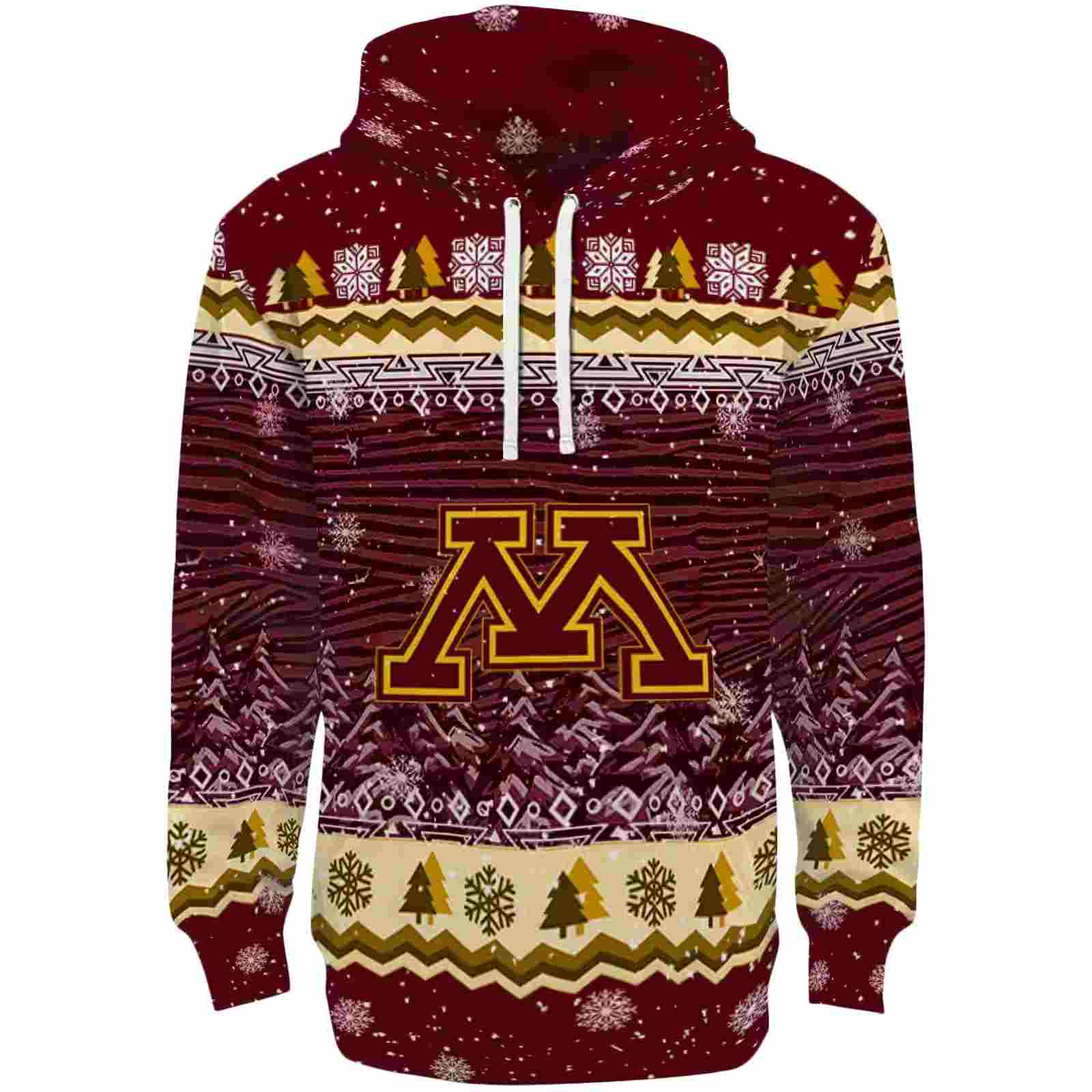 Minnesota Golden Gophers Christmas Trees Maroon Hoodie