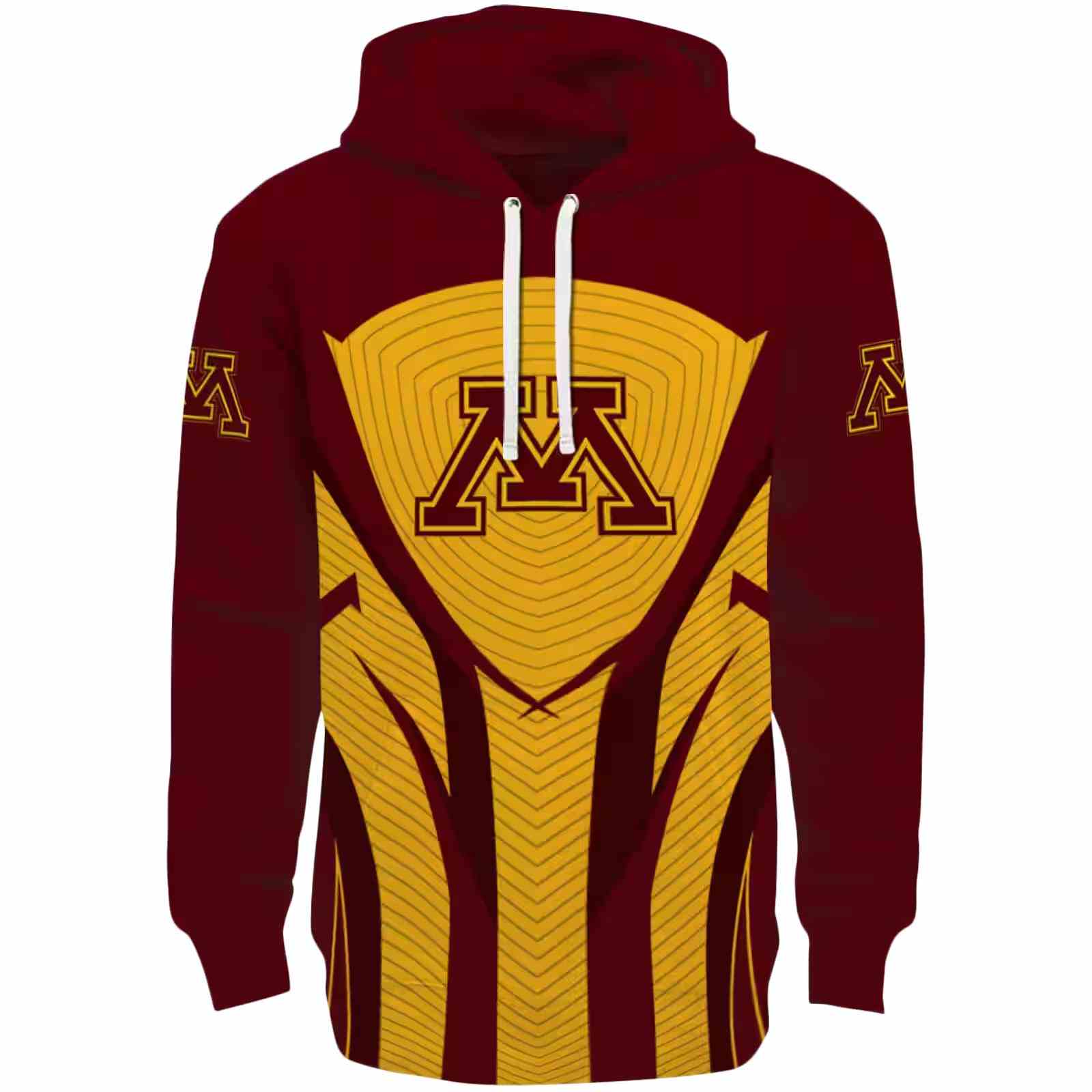 Minnesota Golden Gophers Concentric Lines Maroon Black Hoodie