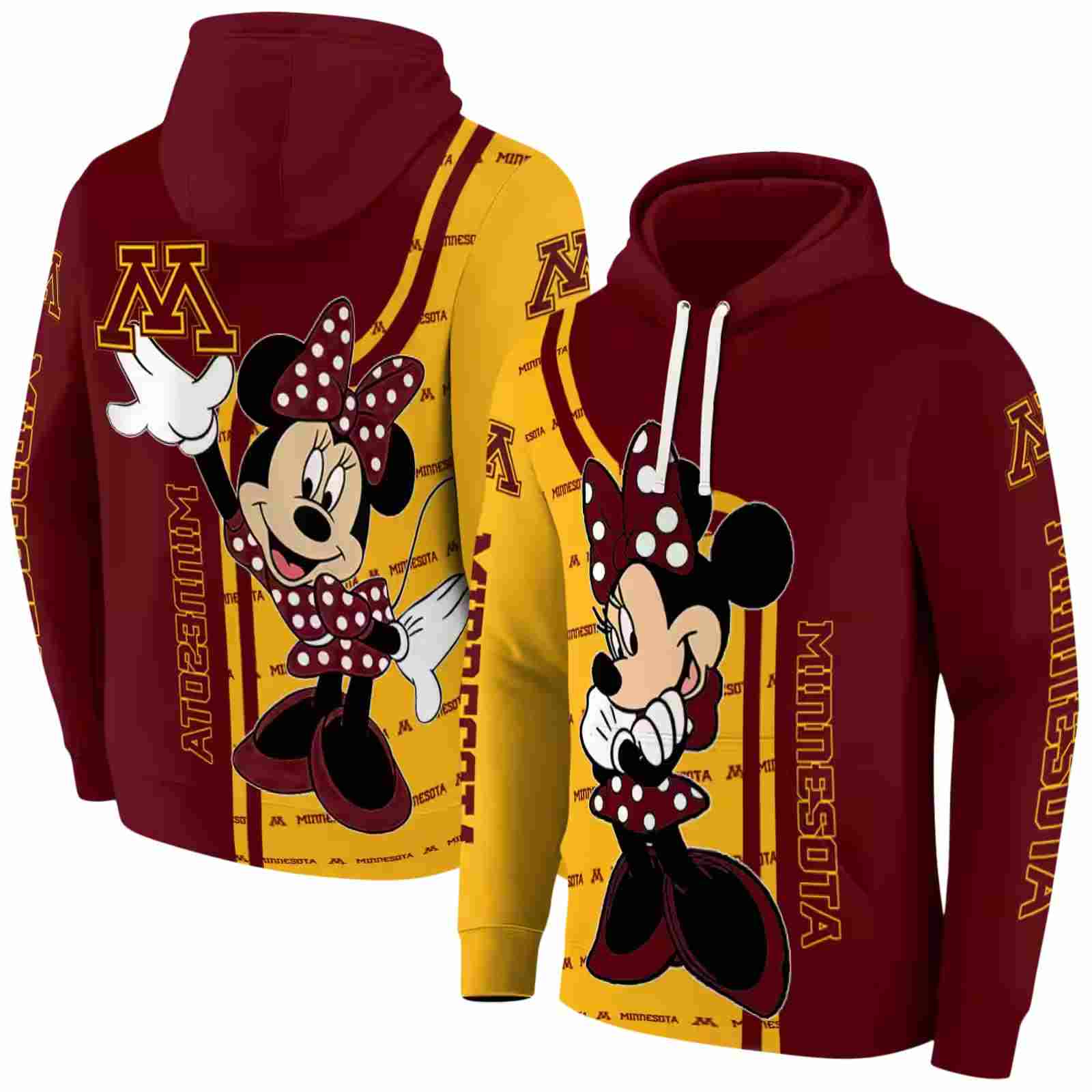 minnesota golden gophers minnie mouse maroon hoodie fashion forward