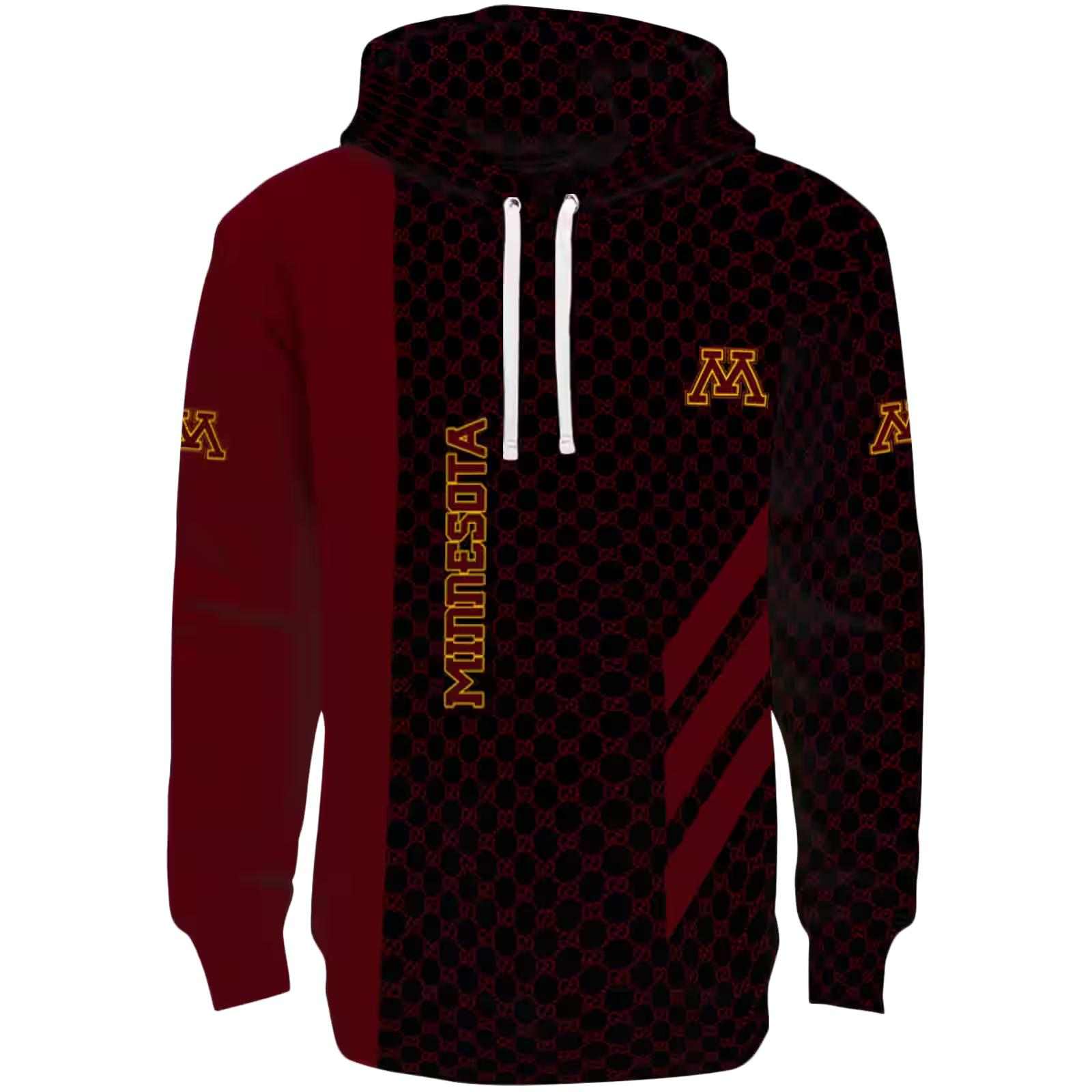 Minnesota Golden Gophers Monogram Pattern Maroon Hoodie