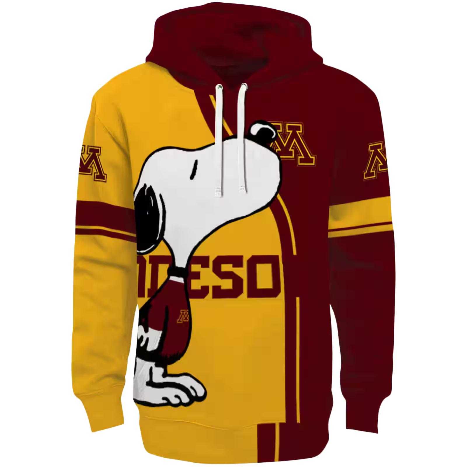 Minnesota Golden Gophers Playful Snoopy Maroon Hoodie