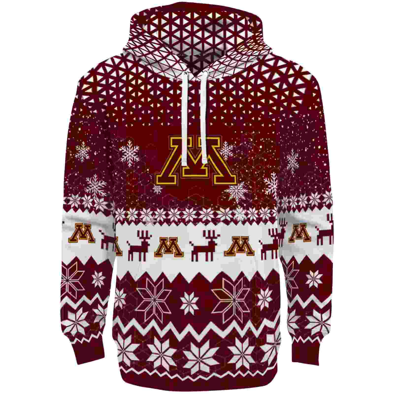 Minnesota Golden Gophers Reindeer Motif Maroon Hoodie