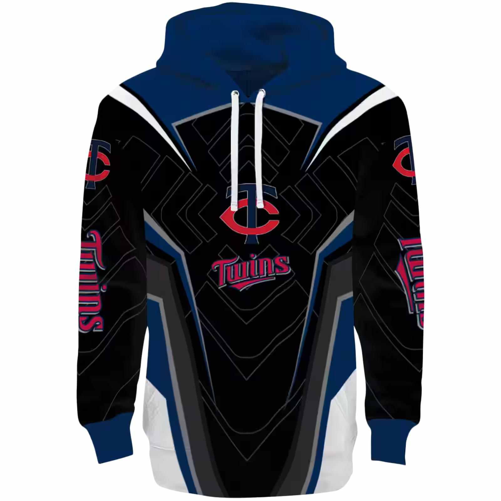 Minnesota Twins Futuristic Pattern Navy Black Hoodie