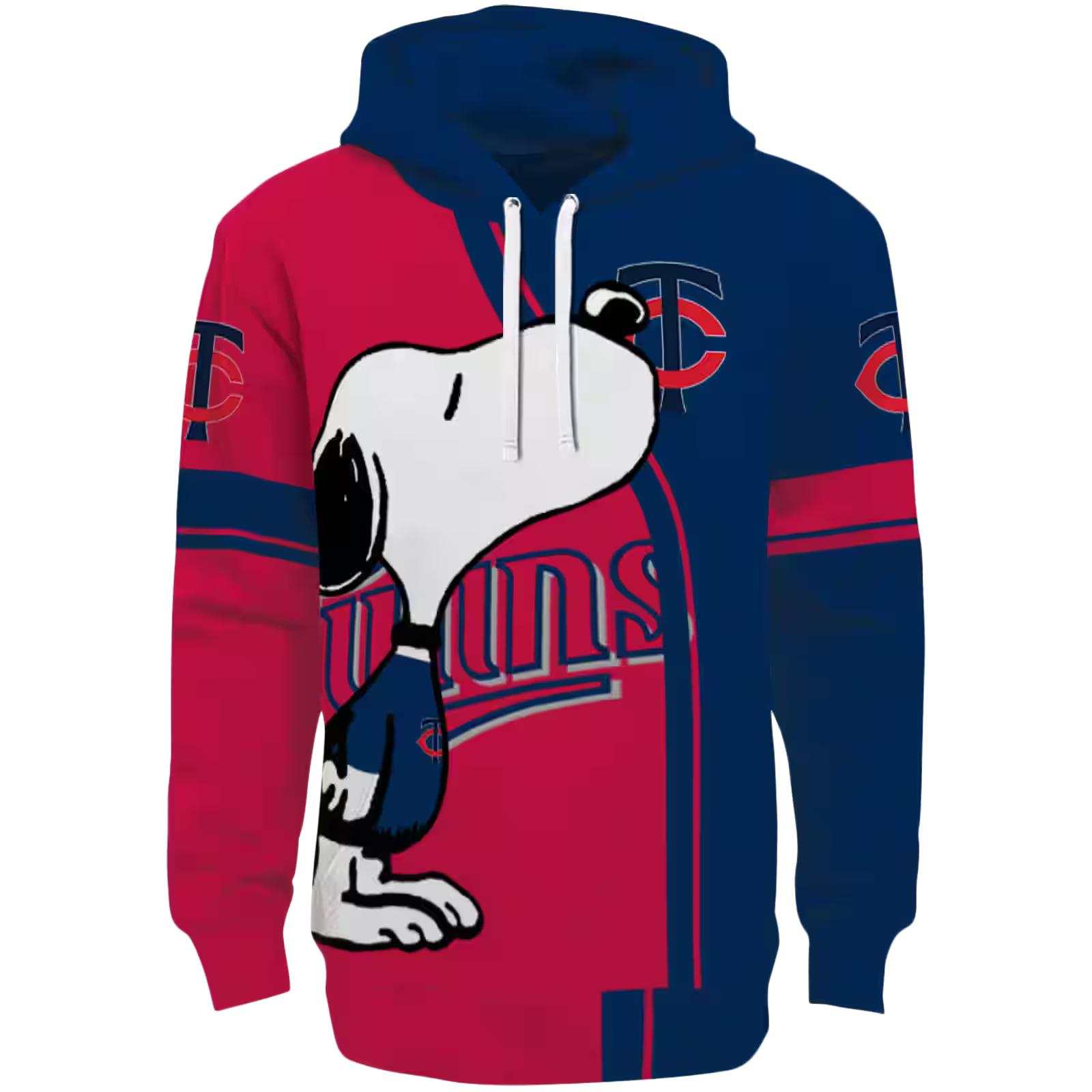 Minnesota Twins Playful Snoopy Navy Hoodie