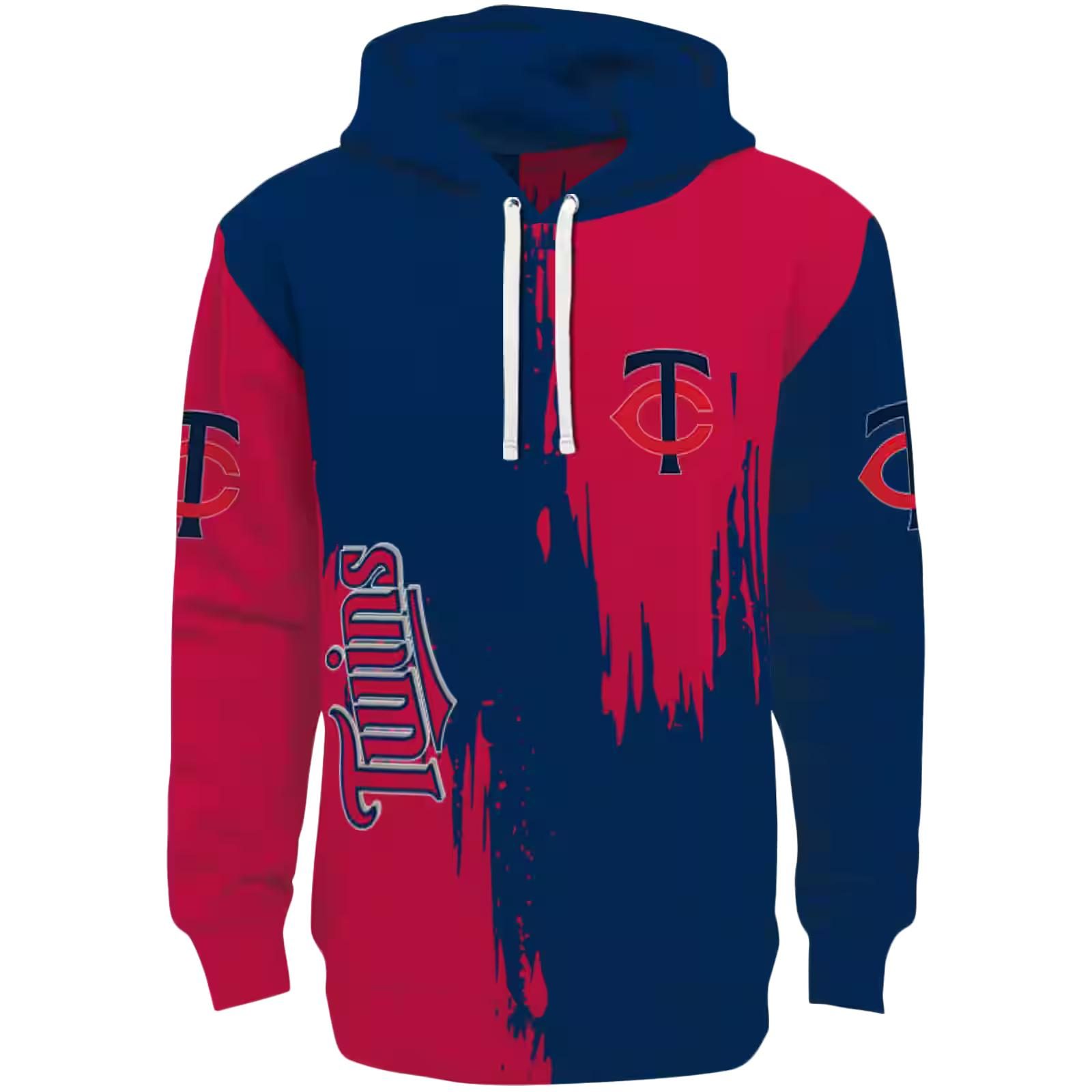 Minnesota Twins Splatter Effect Navy Hoodie