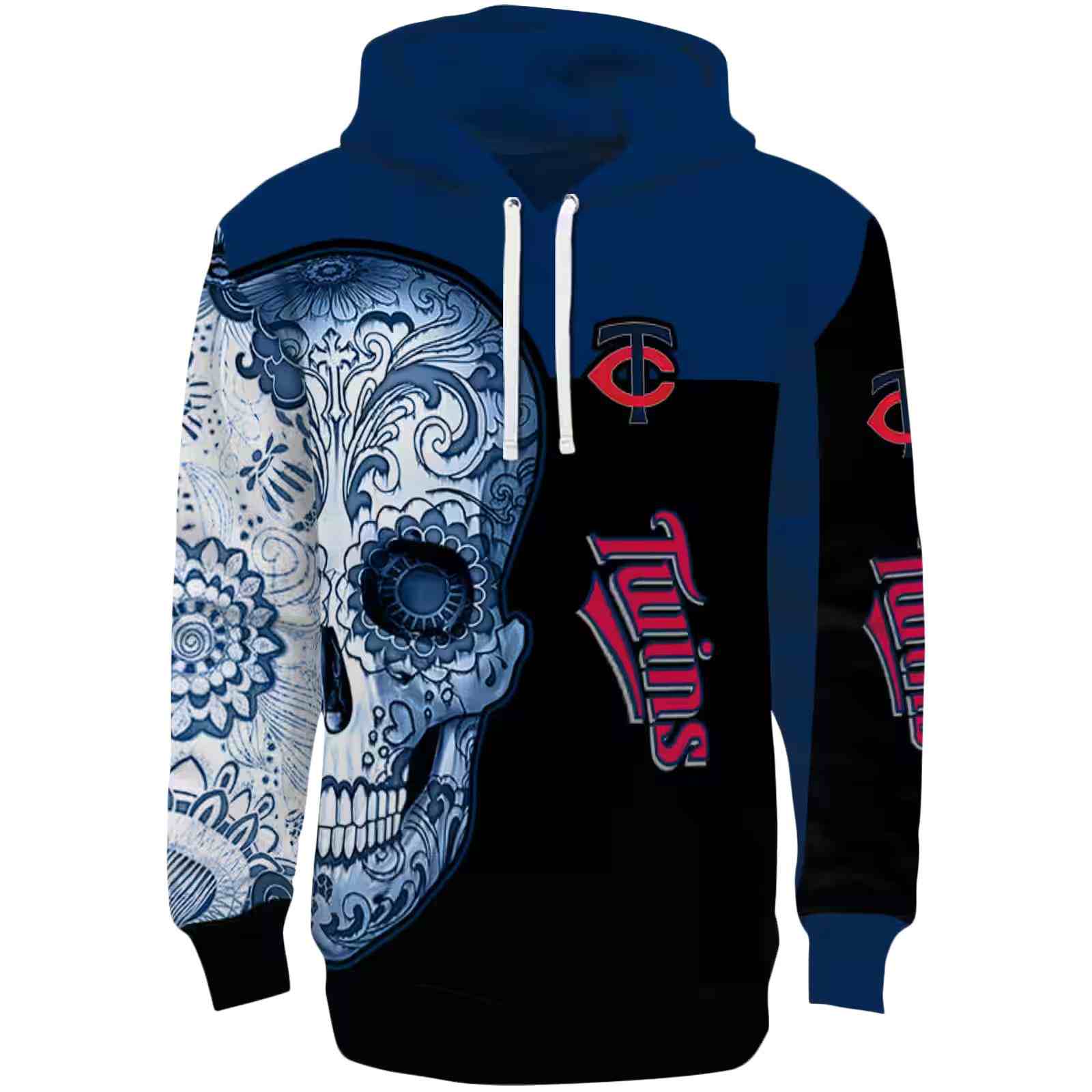 Minnesota Twins Sugar Skull Navy Black Hoodie