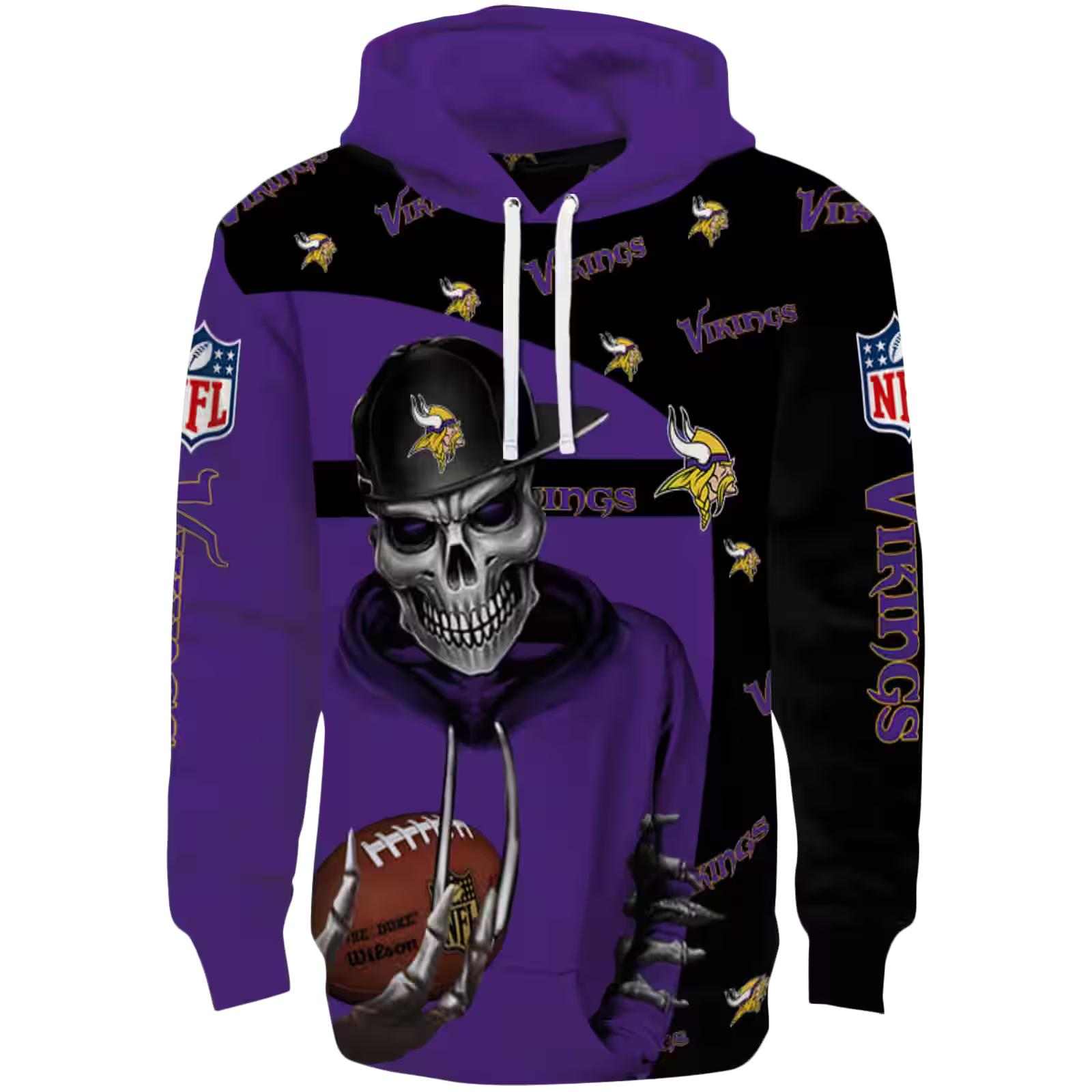 Minnesota Vikings Grim Vibe Purple Black Hoodie