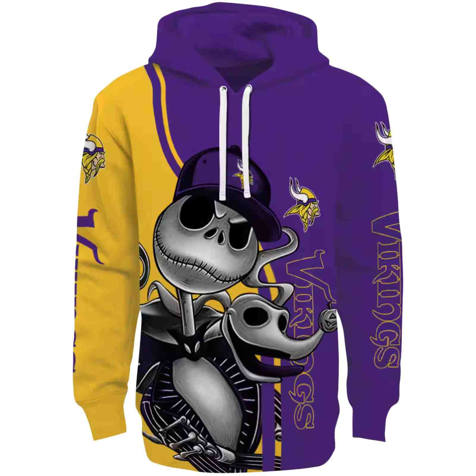 Minnesota Vikings Jack Skellington Purple Hoodie