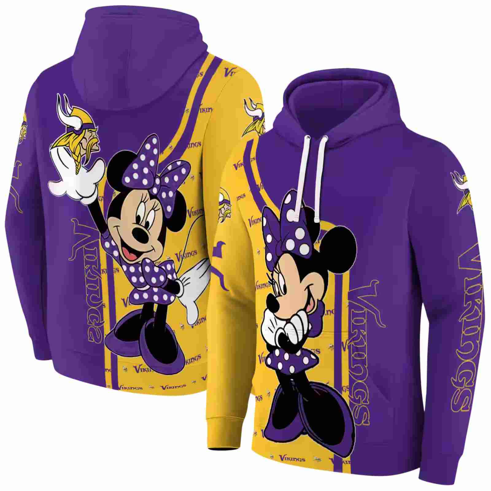 minnesota vikings minnie mouse purple hoodie fashion forward