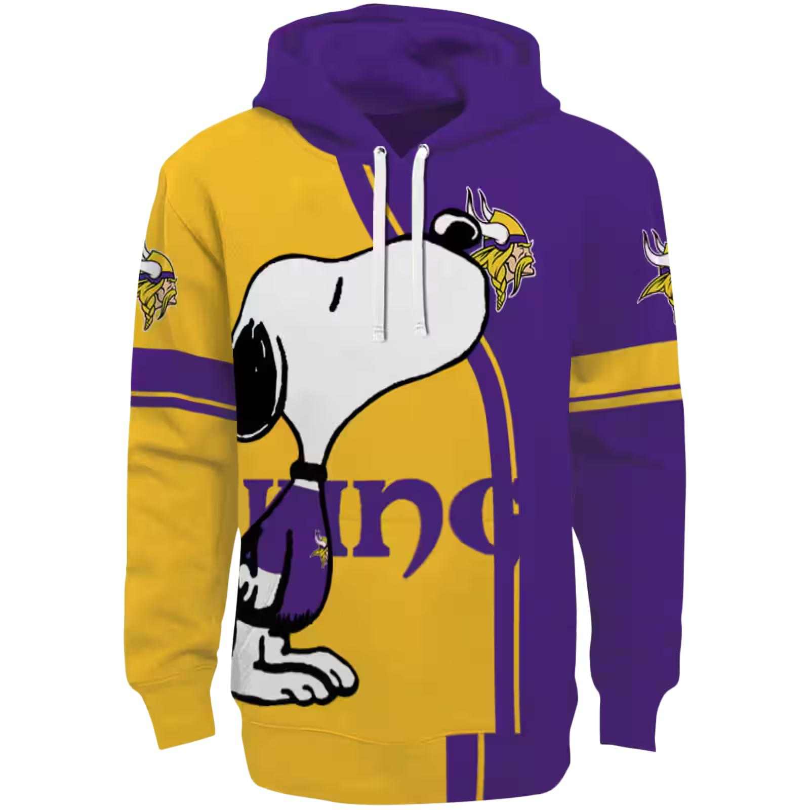 Minnesota Vikings Playful Snoopy Purple Hoodie