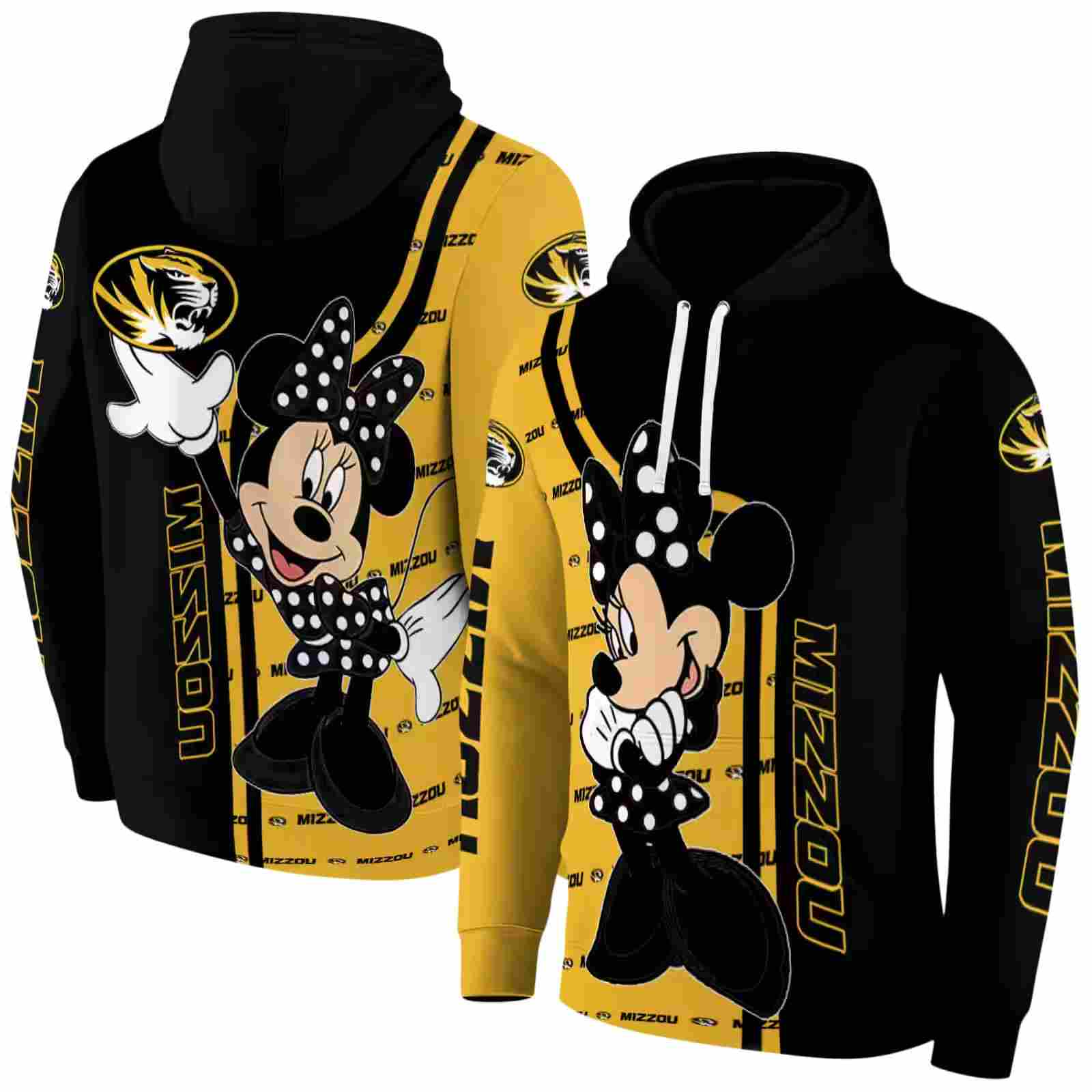 missouri tigers minnie mouse black hoodie fashion forward