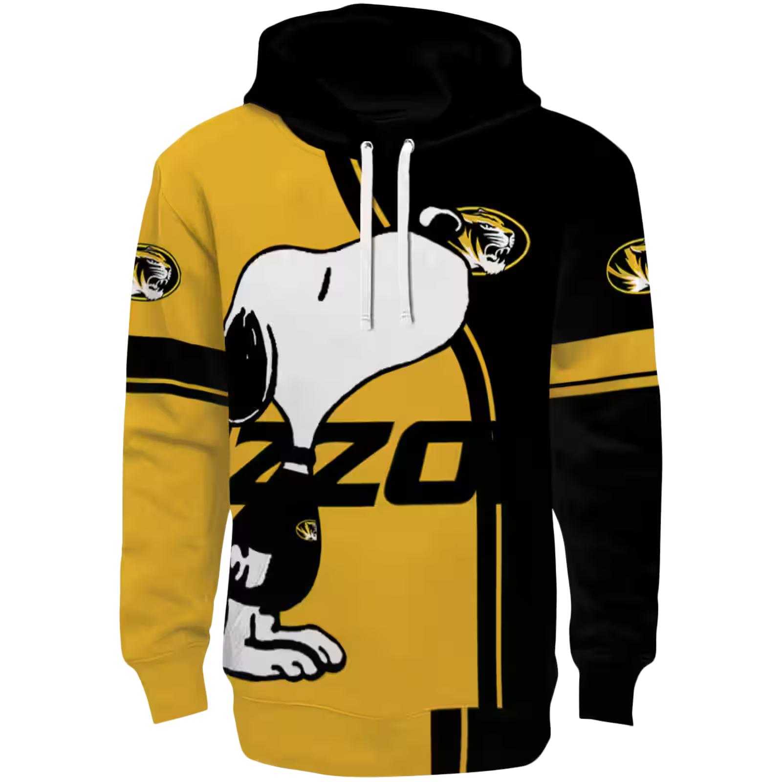 Missouri Tigers Playful Snoopy Black Hoodie