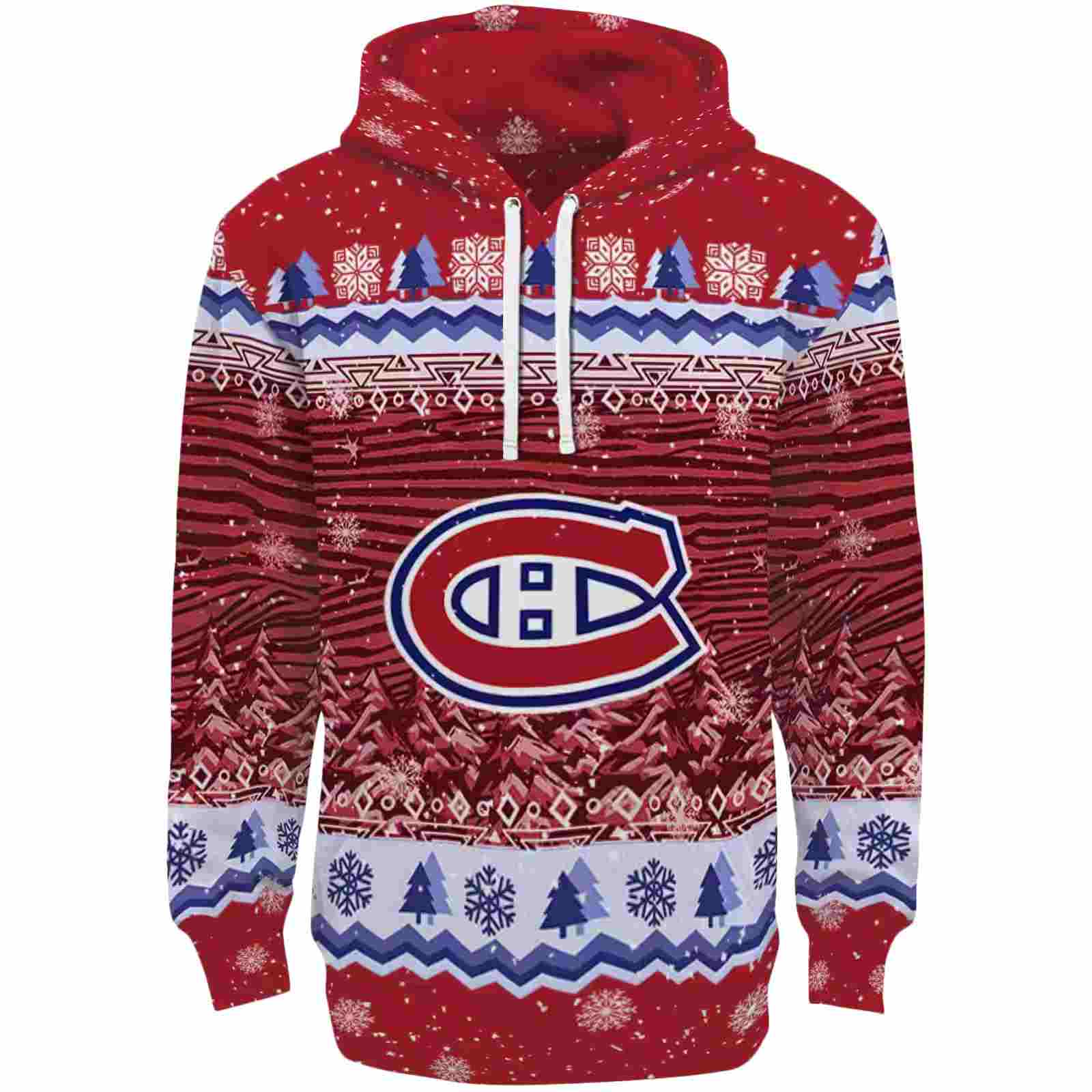 Montreal Canadiens Christmas Trees Red Hoodie