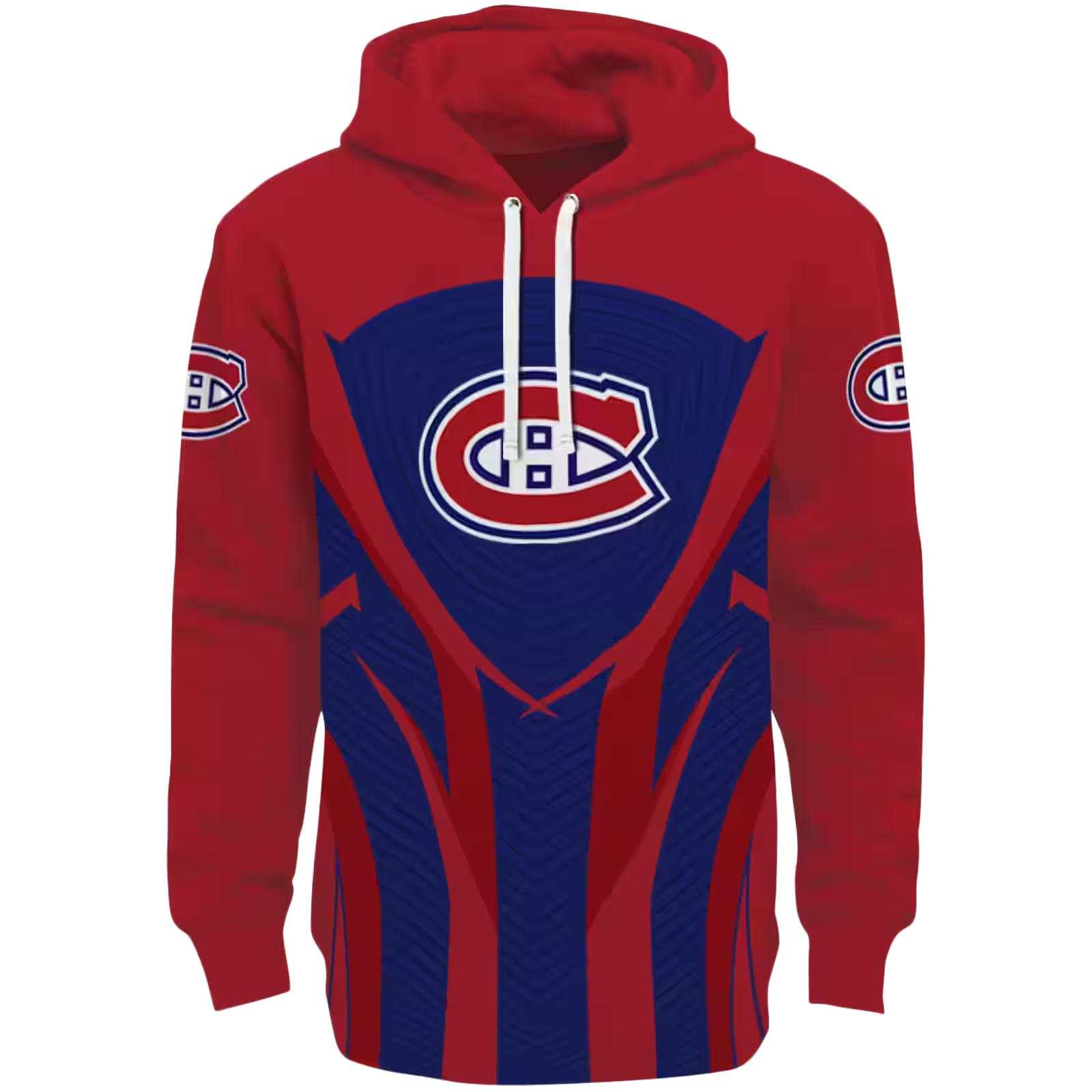 Montreal Canadiens Concentric Lines Red Black Hoodie