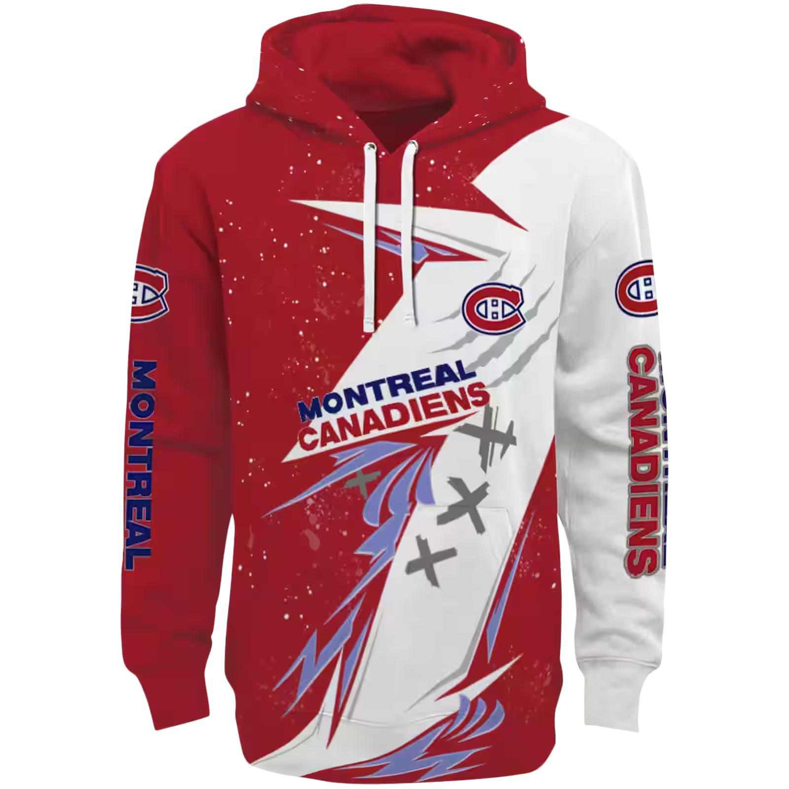 Montreal Canadiens Dynamic Slash Red White Hoodie