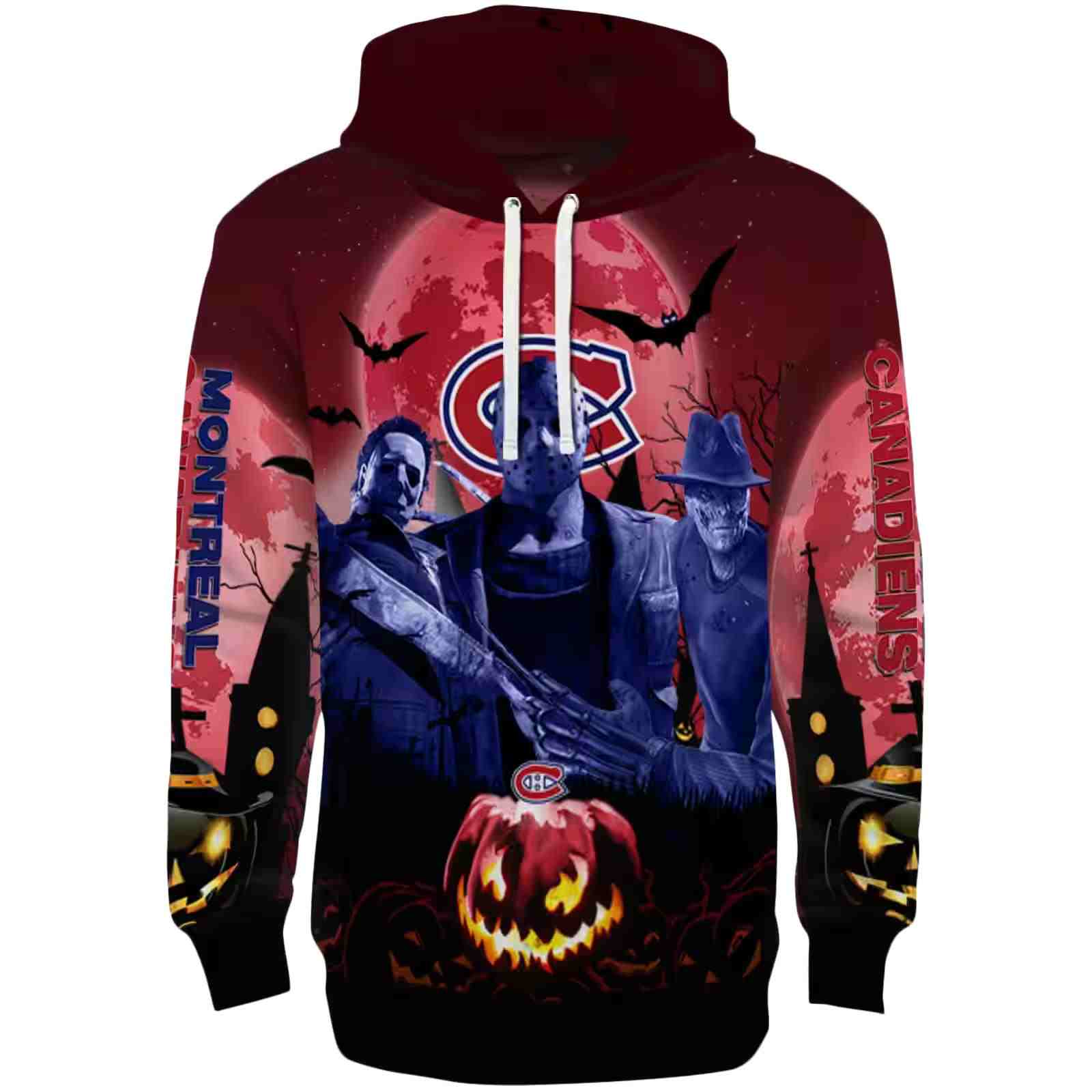 Montreal Canadiens Halloween Vibes Red Black Hoodie