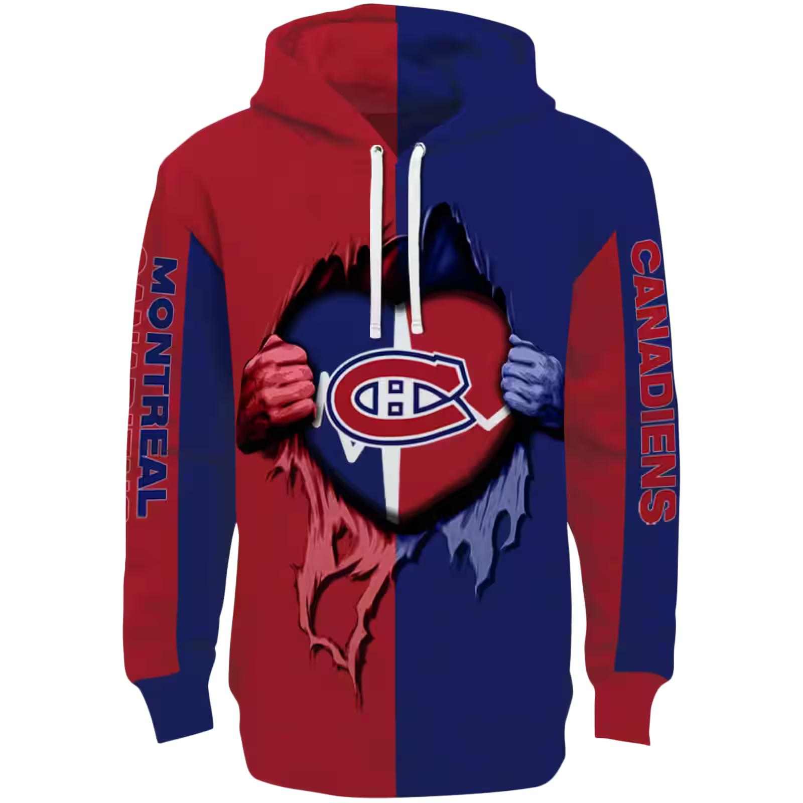 Montreal Canadiens Heartbeat Graphic Red Hoodie