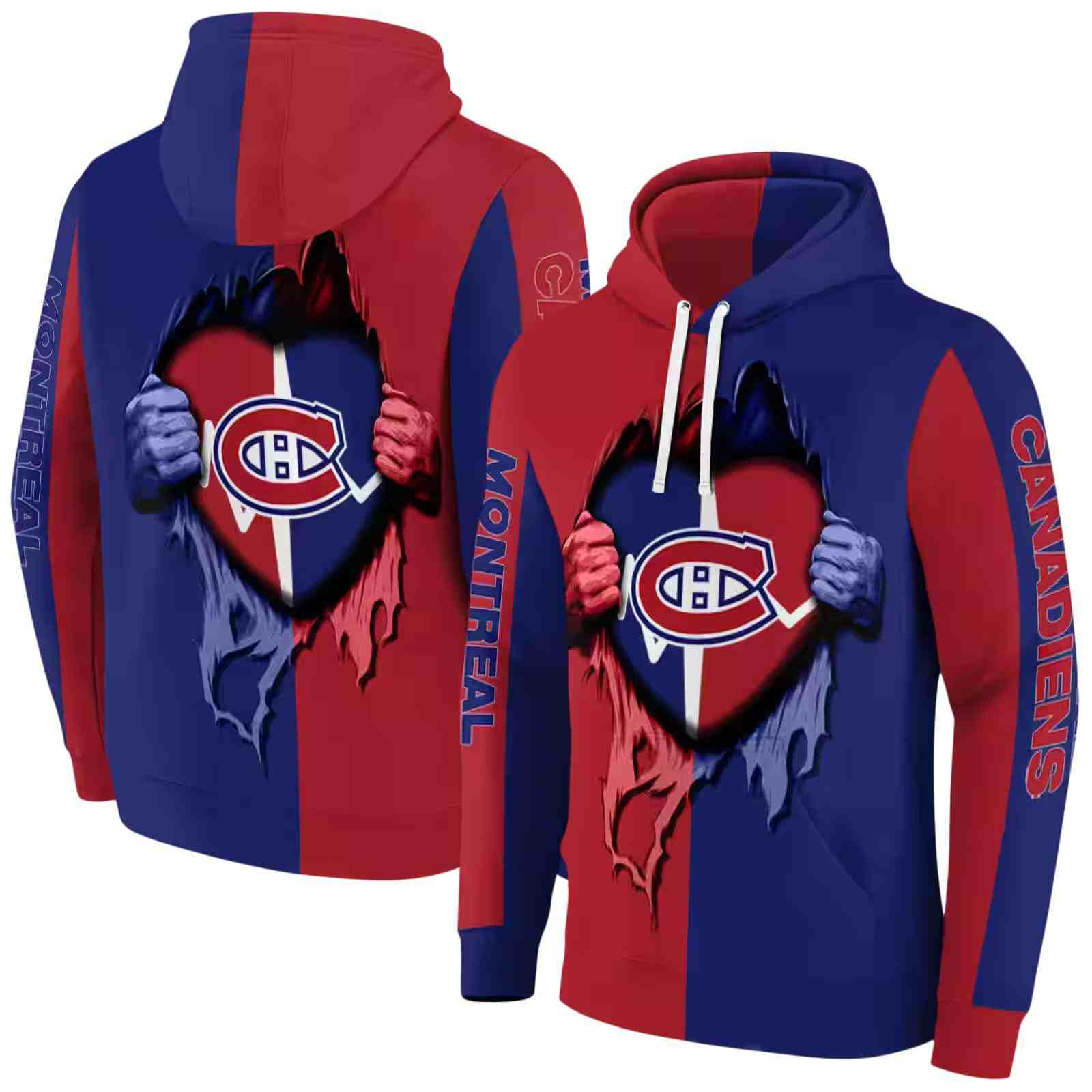 montreal canadiens heartbeat graphic red hoodie fashion forward