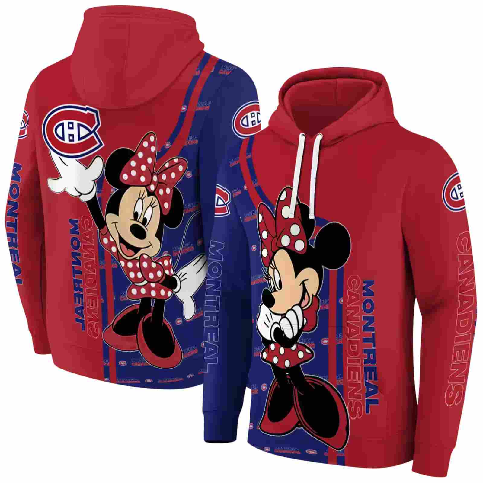 montreal canadiens minnie mouse red hoodie fashion forward