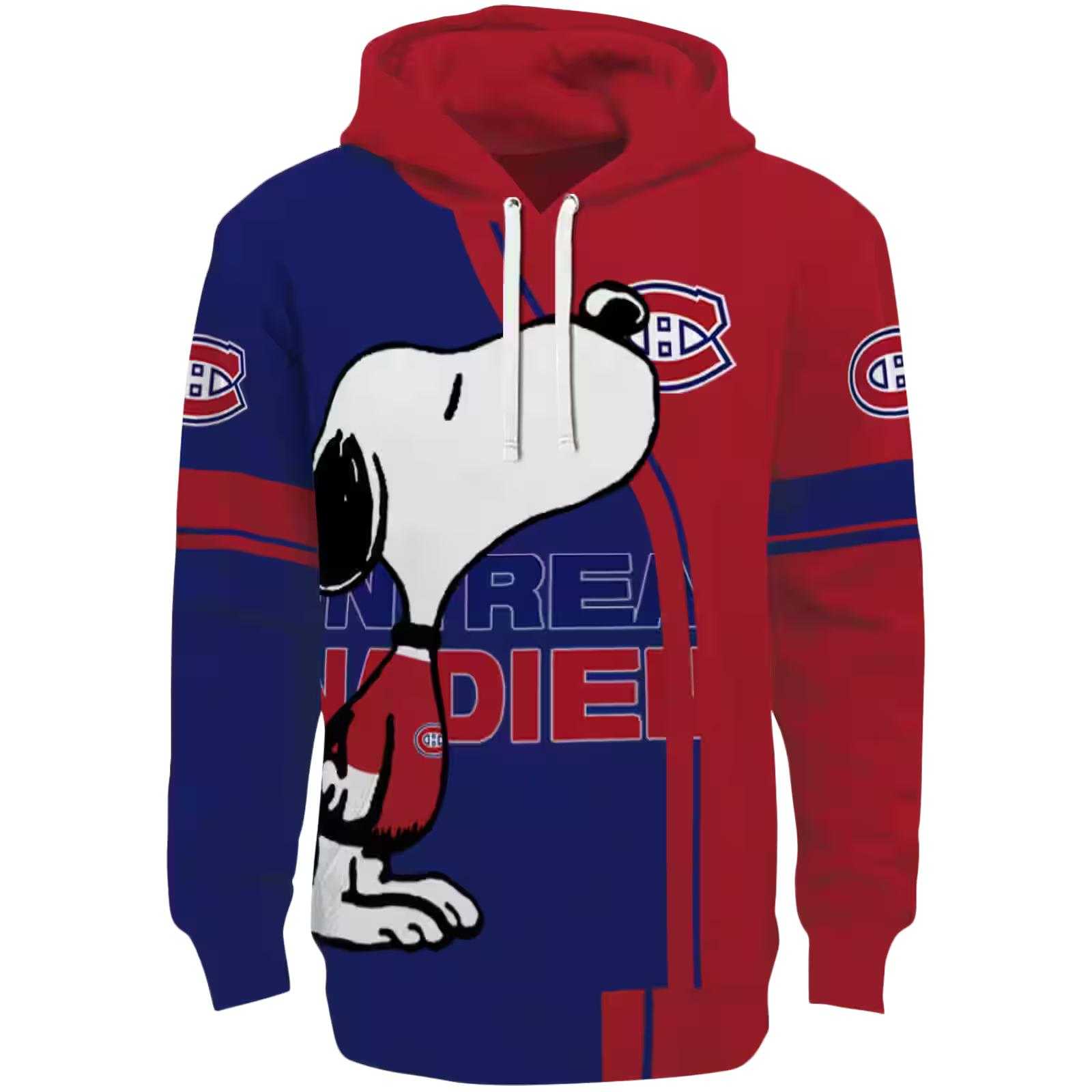 Montreal Canadiens Playful Snoopy Red Hoodie