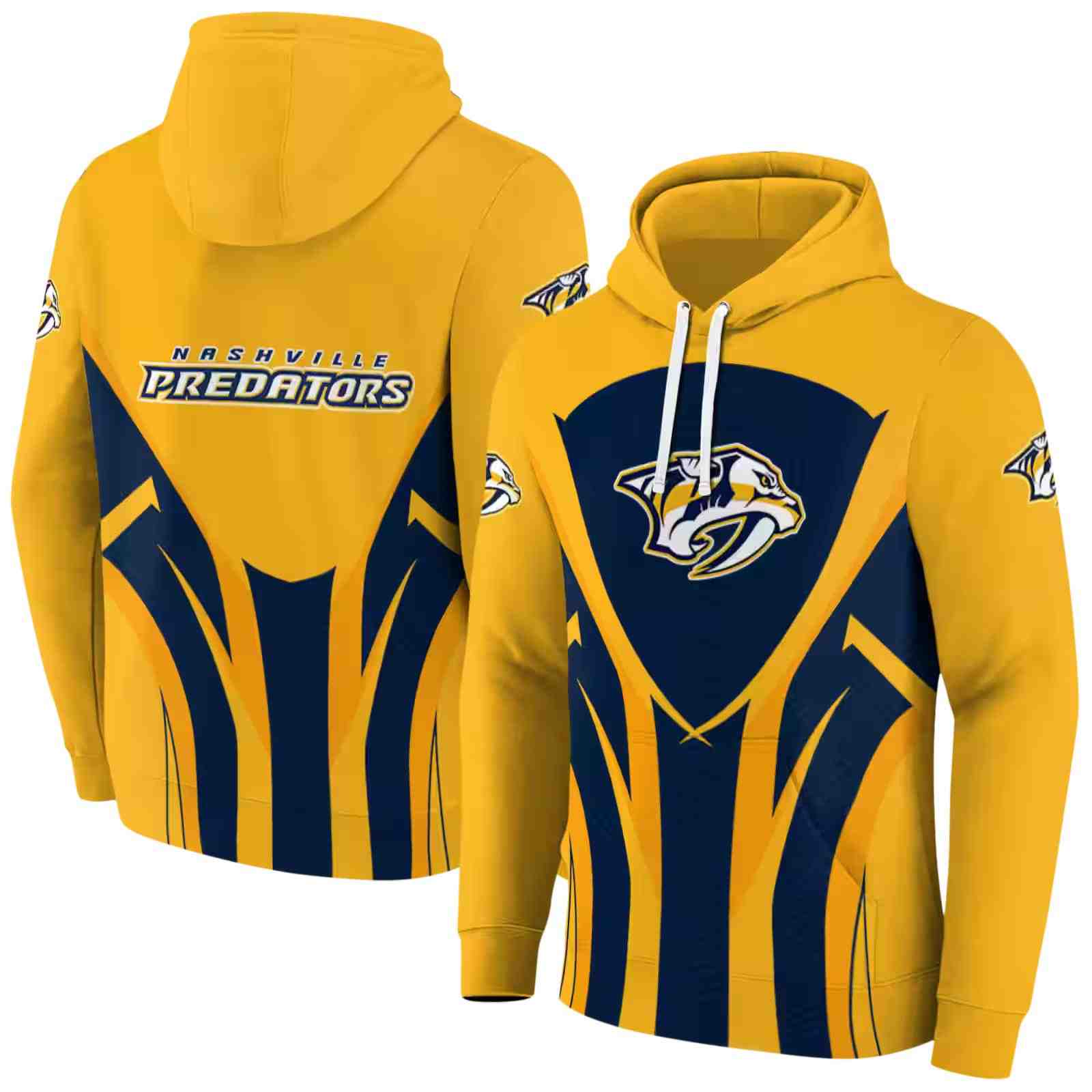 nashville predators concentric lines gold black hoodie fashion forward