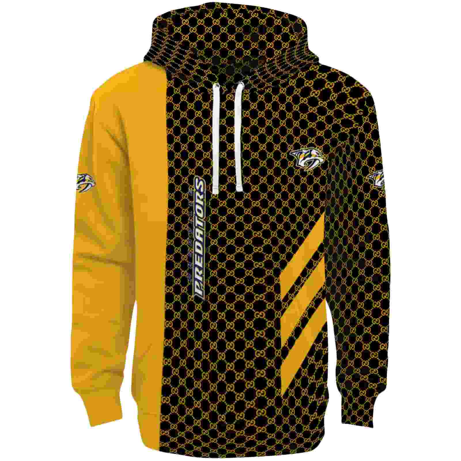 Nashville Predators Monogram Pattern Gold Hoodie