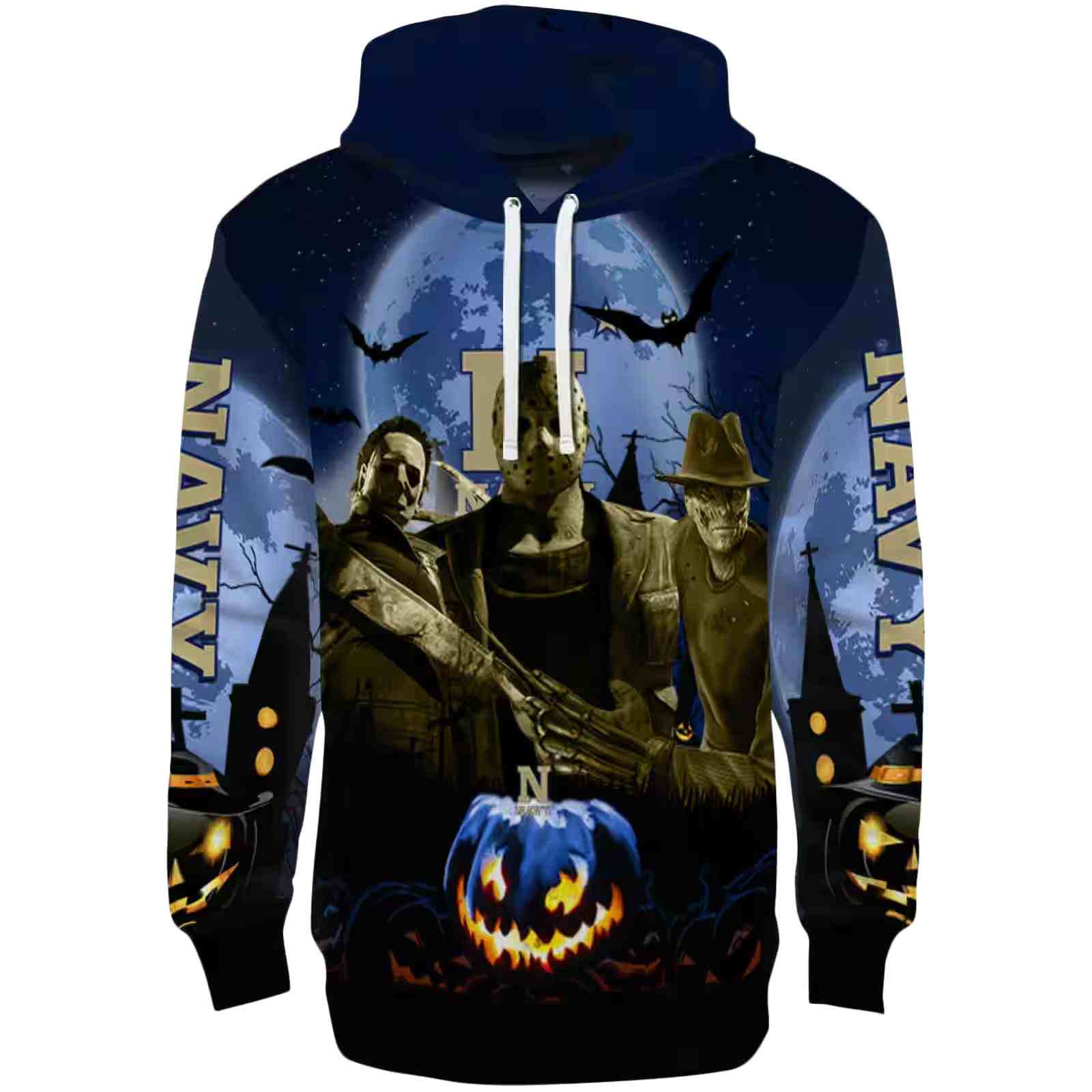 Navy Midshipmen Halloween Vibes Blue Black Hoodie