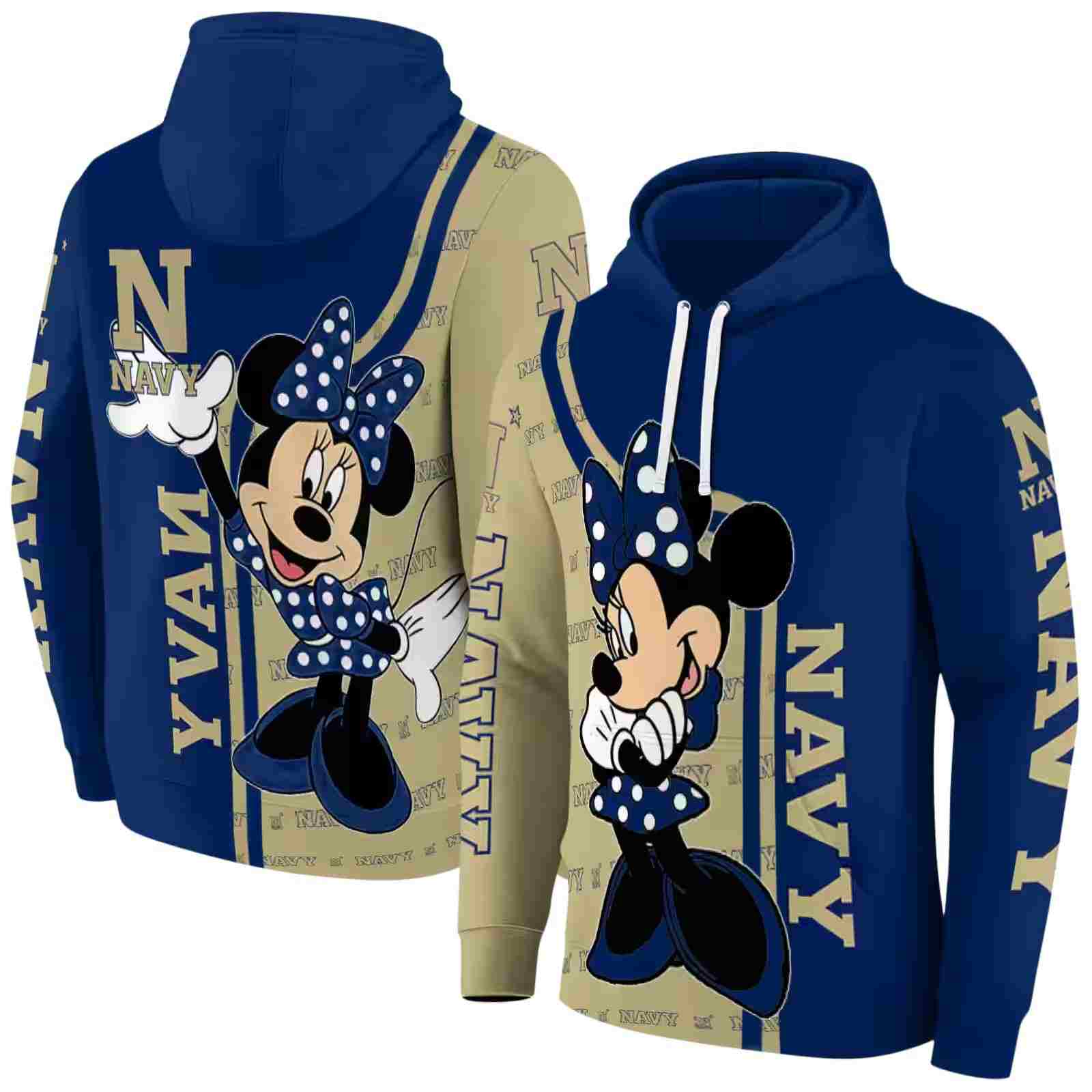 navy midshipmen minnie mouse blue hoodie fashion forward