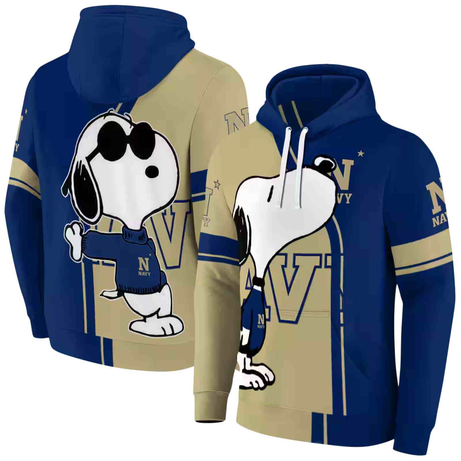 navy midshipmen playful snoopy blue hoodie fashion forward