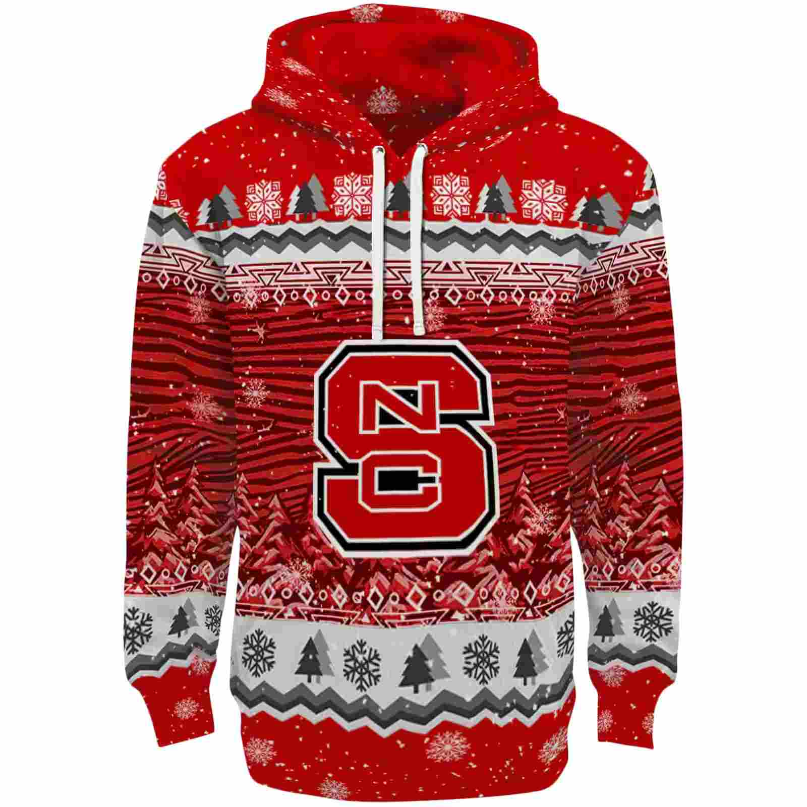 NC State Wolfpack Christmas Trees Red Hoodie